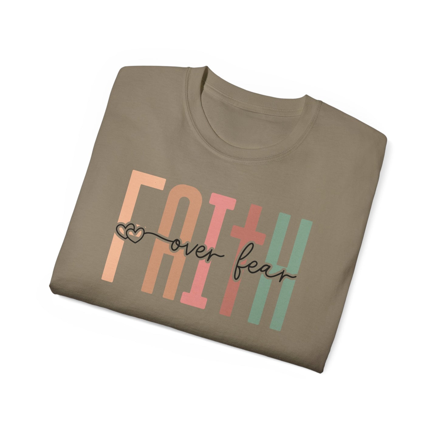 Faith Over Fear Ultra Cotton Tee, Inspirational Shirt, Everyday Wear, Gift for Believers, Faith-Based Apparel