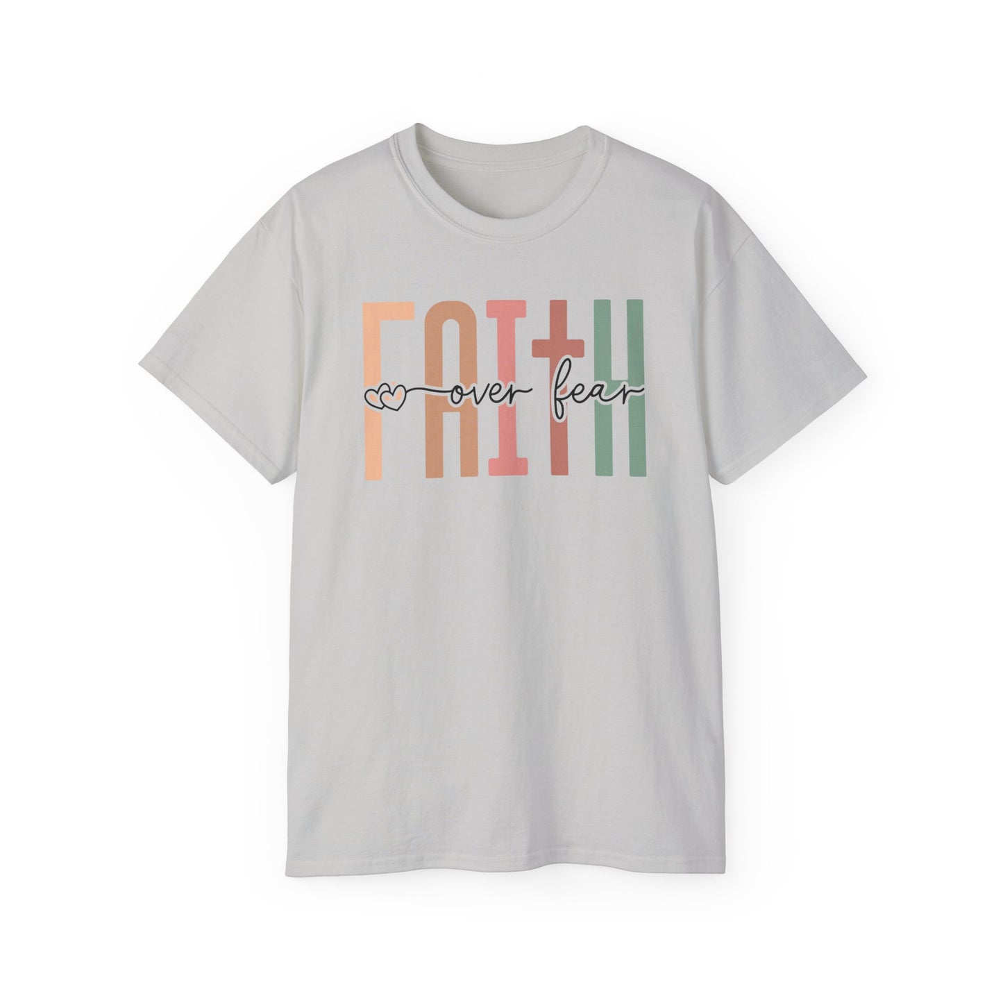 Faith Over Fear Ultra Cotton Tee, Inspirational Shirt, Everyday Wear, Gift for Believers, Faith-Based Apparel