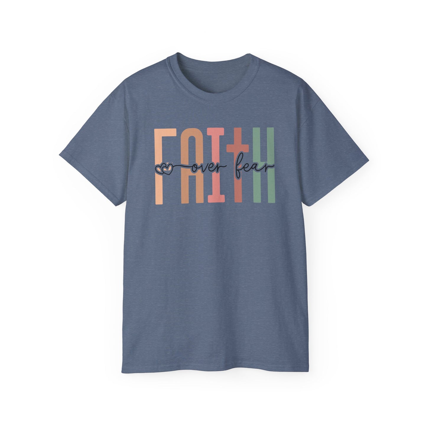 Faith Over Fear Ultra Cotton Tee, Inspirational Shirt, Everyday Wear, Gift for Believers, Faith-Based Apparel