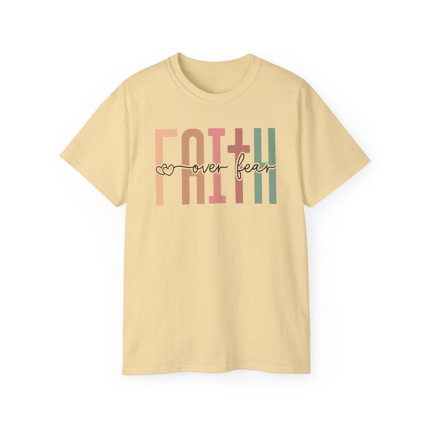 Faith Over Fear Ultra Cotton Tee, Inspirational Shirt, Everyday Wear, Gift for Believers, Faith-Based Apparel
