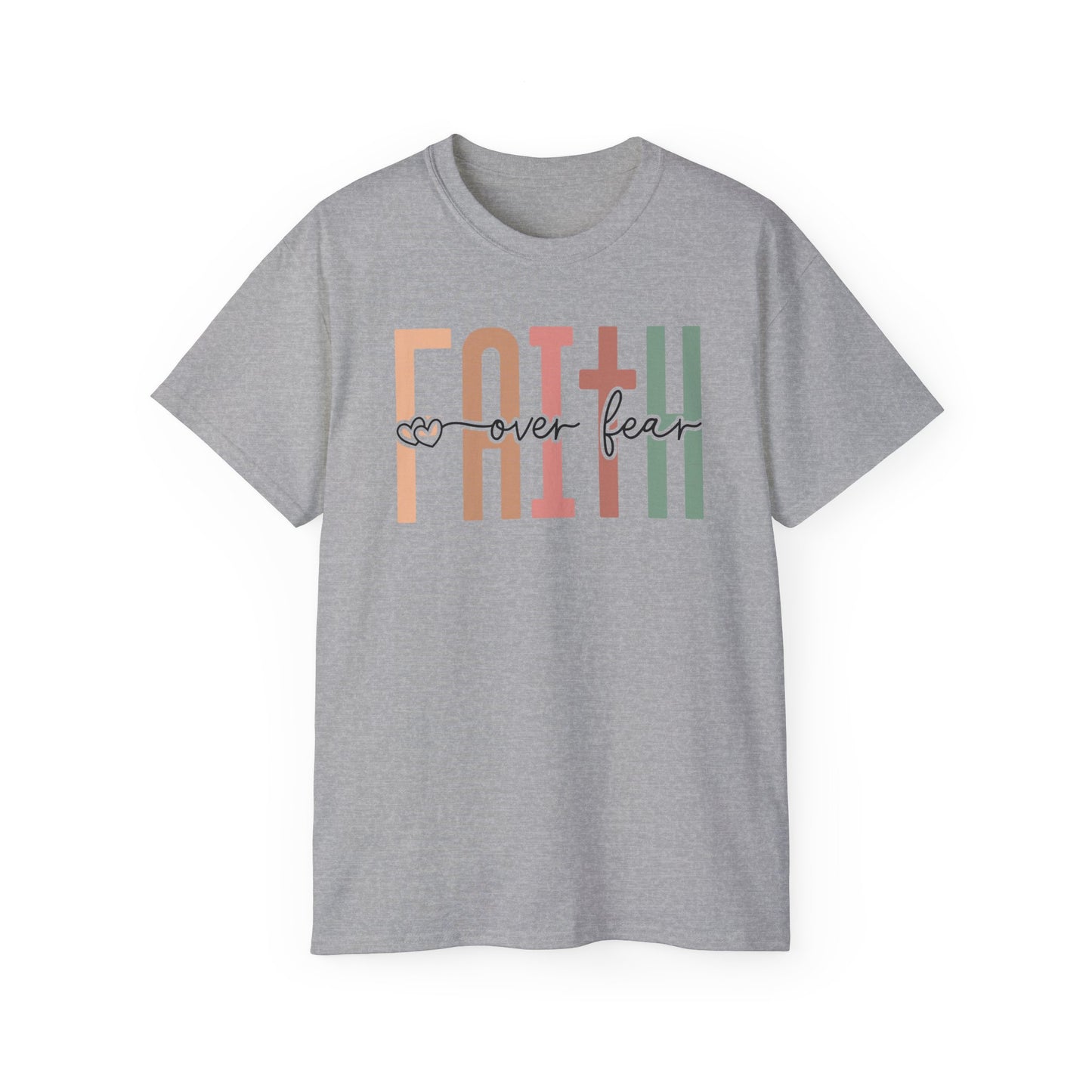 Faith Over Fear Ultra Cotton Tee, Inspirational Shirt, Everyday Wear, Gift for Believers, Faith-Based Apparel