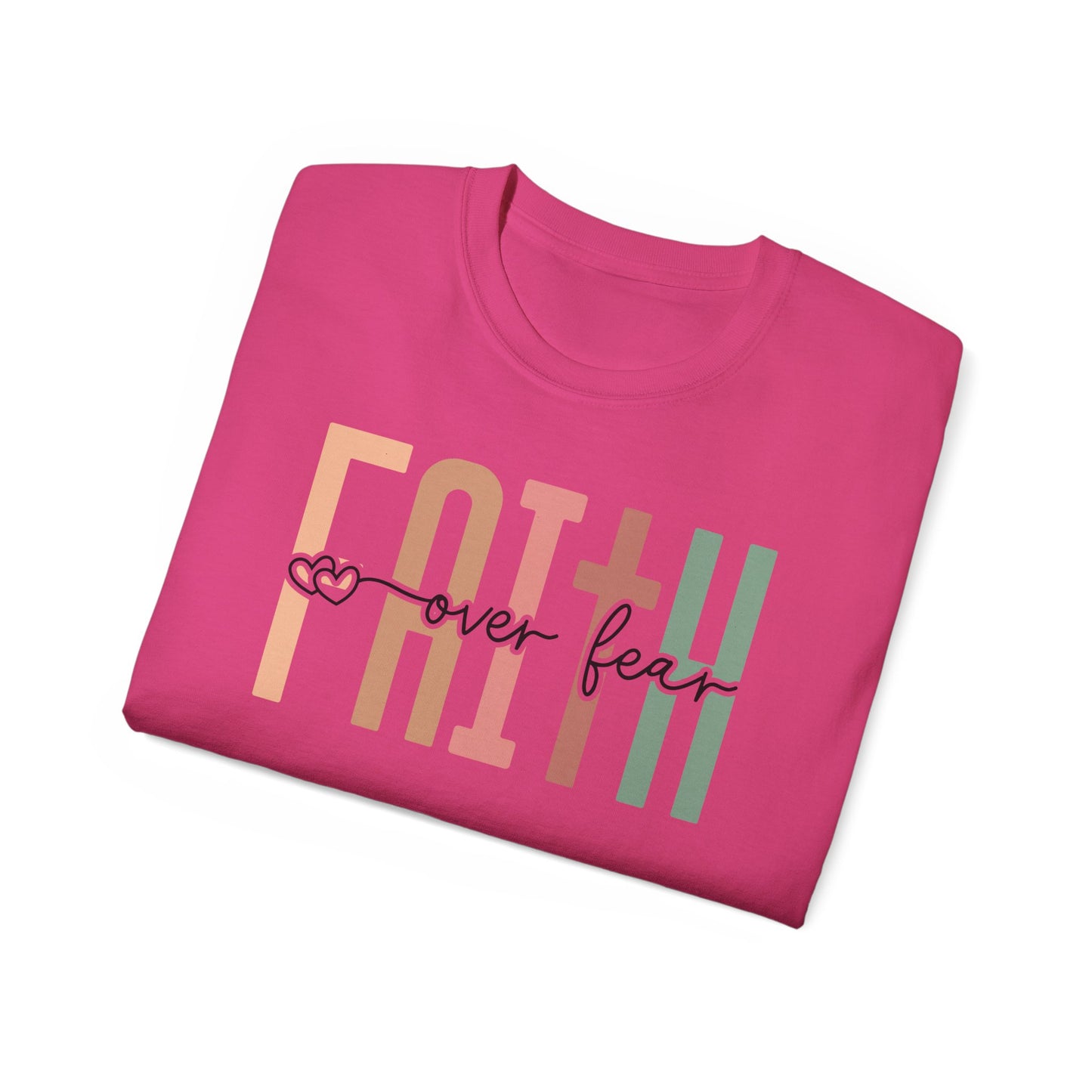 Faith Over Fear Ultra Cotton Tee, Inspirational Shirt, Everyday Wear, Gift for Believers, Faith-Based Apparel