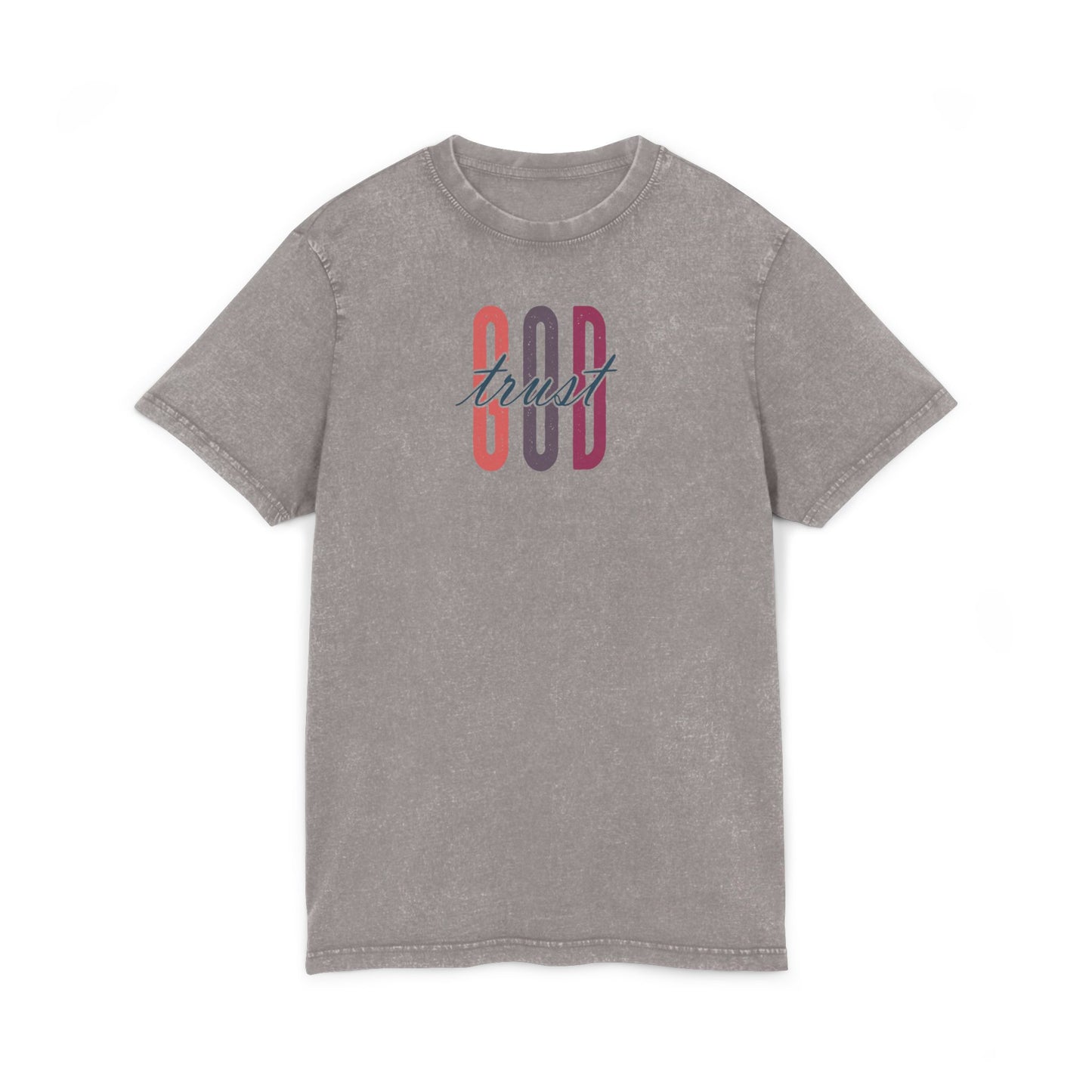 Acid Washed God Tee - Trendy Round Neck Shirt for Casual Style