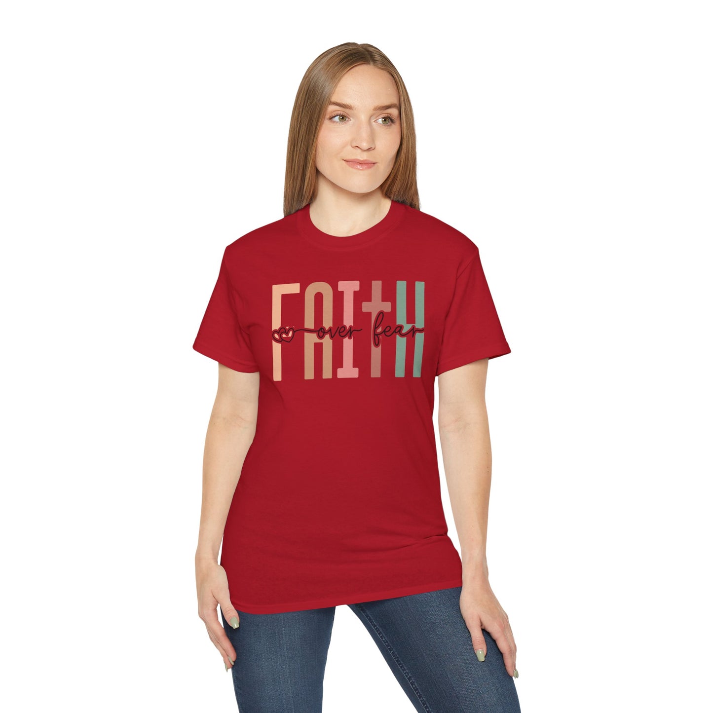 Faith Over Fear Ultra Cotton Tee, Inspirational Shirt, Everyday Wear, Gift for Believers, Faith-Based Apparel