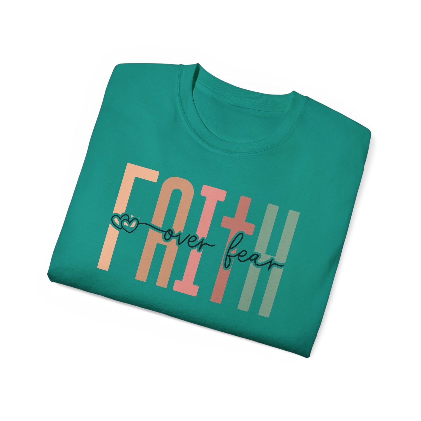 Faith Over Fear Ultra Cotton Tee, Inspirational Shirt, Everyday Wear, Gift for Believers, Faith-Based Apparel