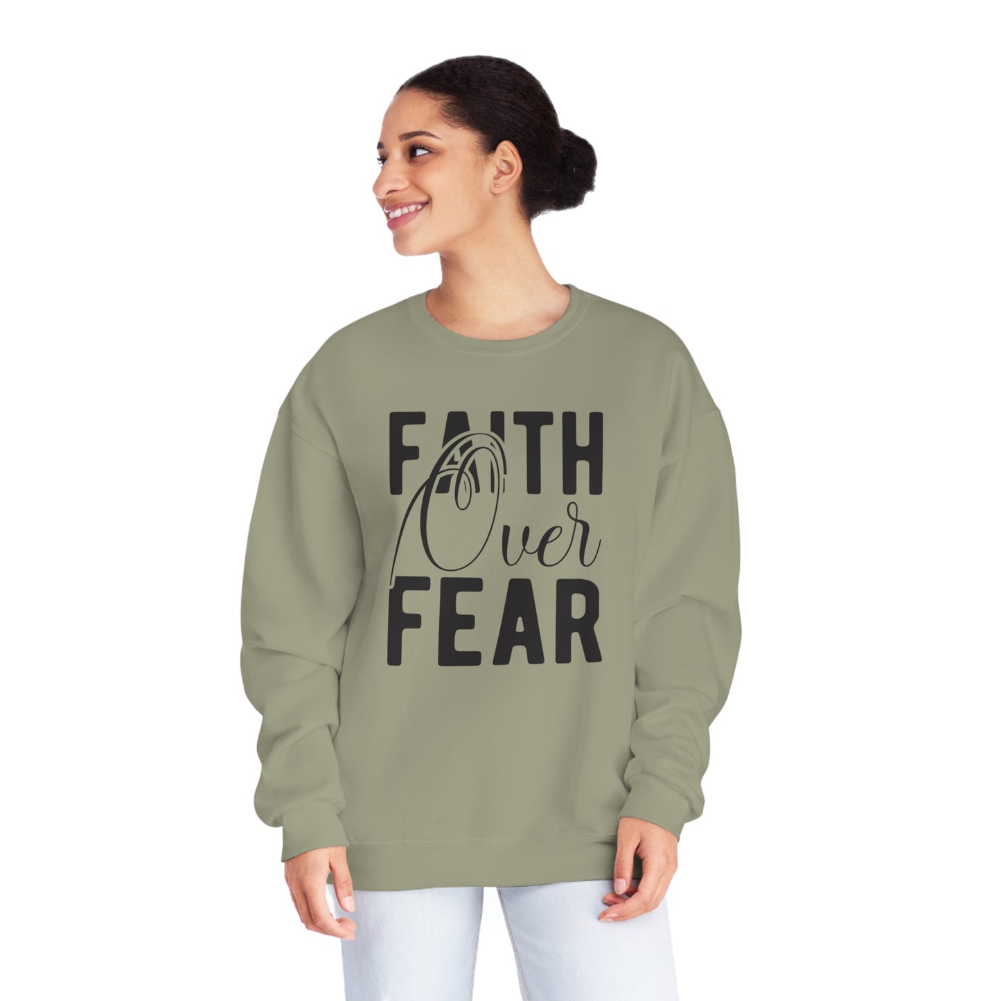 faith over fear NuBlend® Crewneck Sweatshirt
