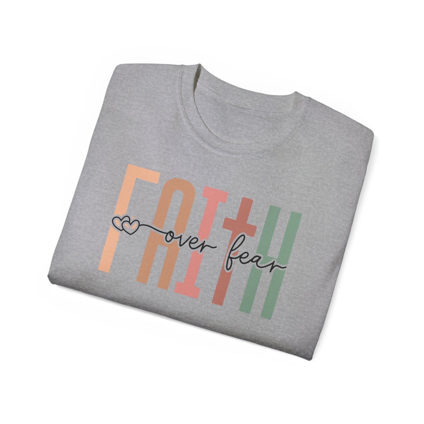 Faith Over Fear Ultra Cotton Tee, Inspirational Shirt, Everyday Wear, Gift for Believers, Faith-Based Apparel