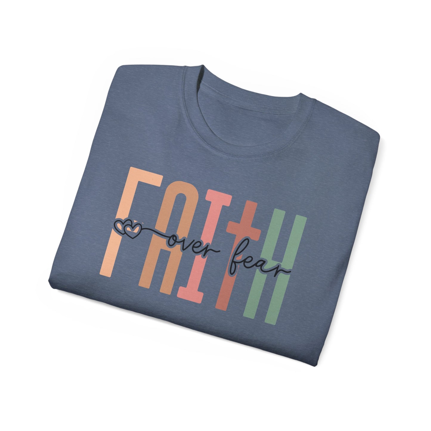 Faith Over Fear Ultra Cotton Tee, Inspirational Shirt, Everyday Wear, Gift for Believers, Faith-Based Apparel
