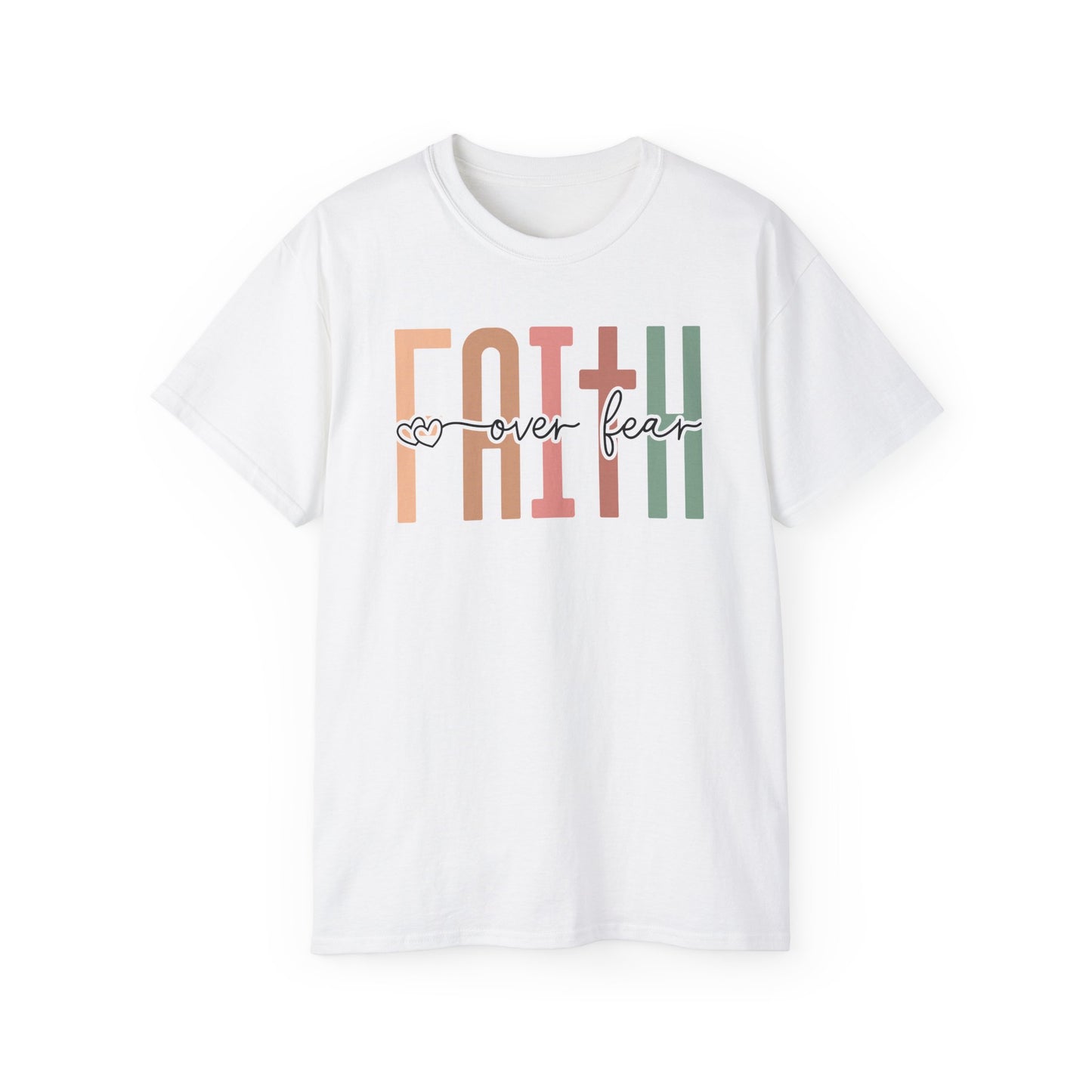 Faith Over Fear Ultra Cotton Tee, Inspirational Shirt, Everyday Wear, Gift for Believers, Faith-Based Apparel