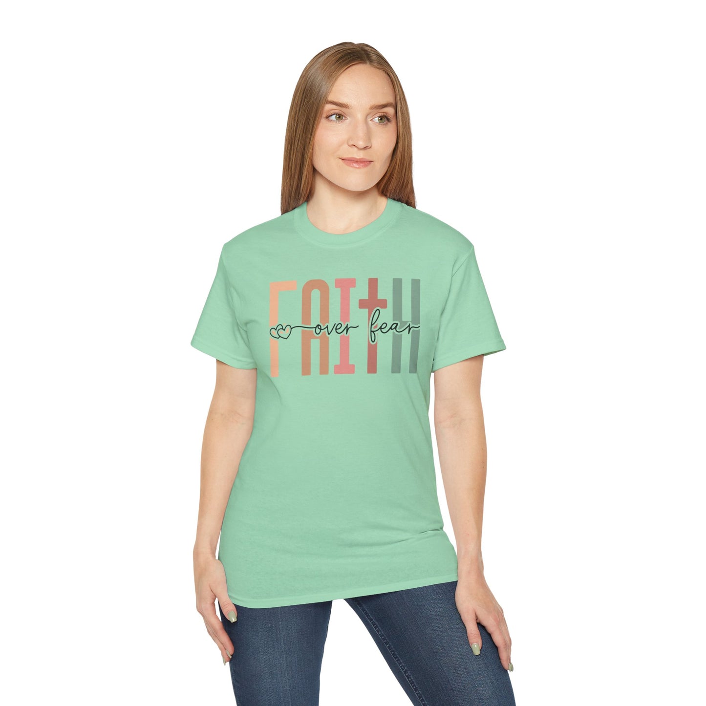 Faith Over Fear Ultra Cotton Tee, Inspirational Shirt, Everyday Wear, Gift for Believers, Faith-Based Apparel