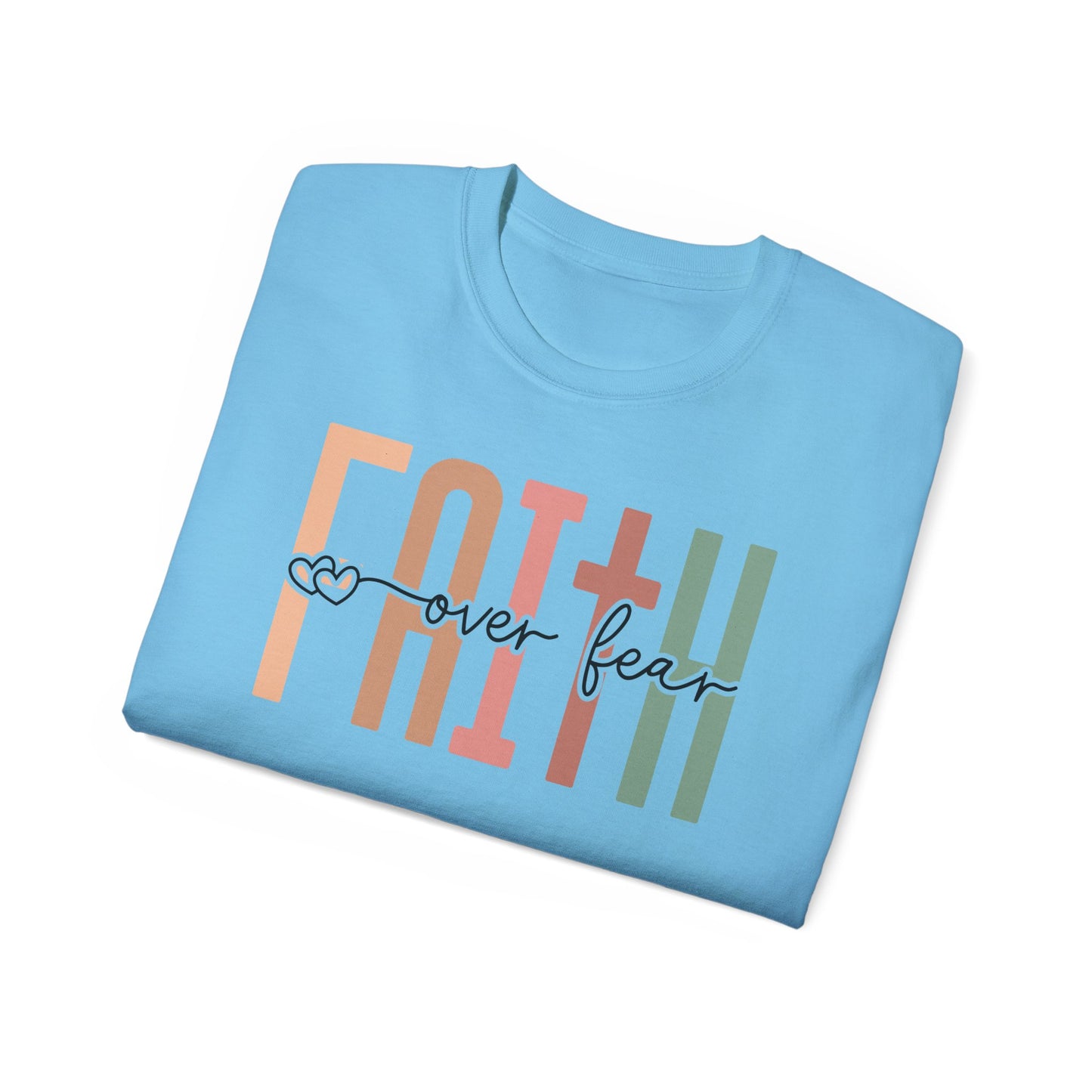 Faith Over Fear Ultra Cotton Tee, Inspirational Shirt, Everyday Wear, Gift for Believers, Faith-Based Apparel