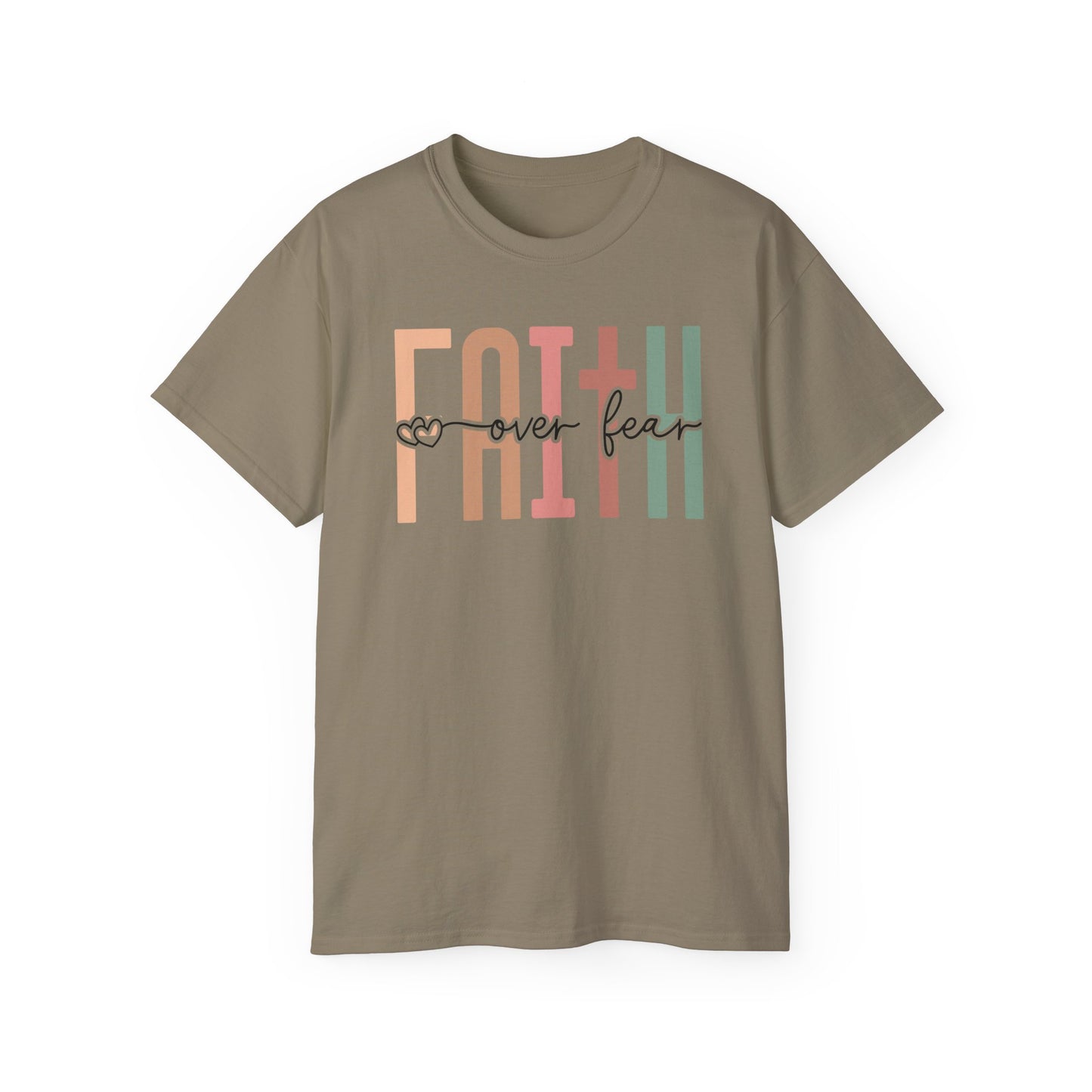 Faith Over Fear Ultra Cotton Tee, Inspirational Shirt, Everyday Wear, Gift for Believers, Faith-Based Apparel
