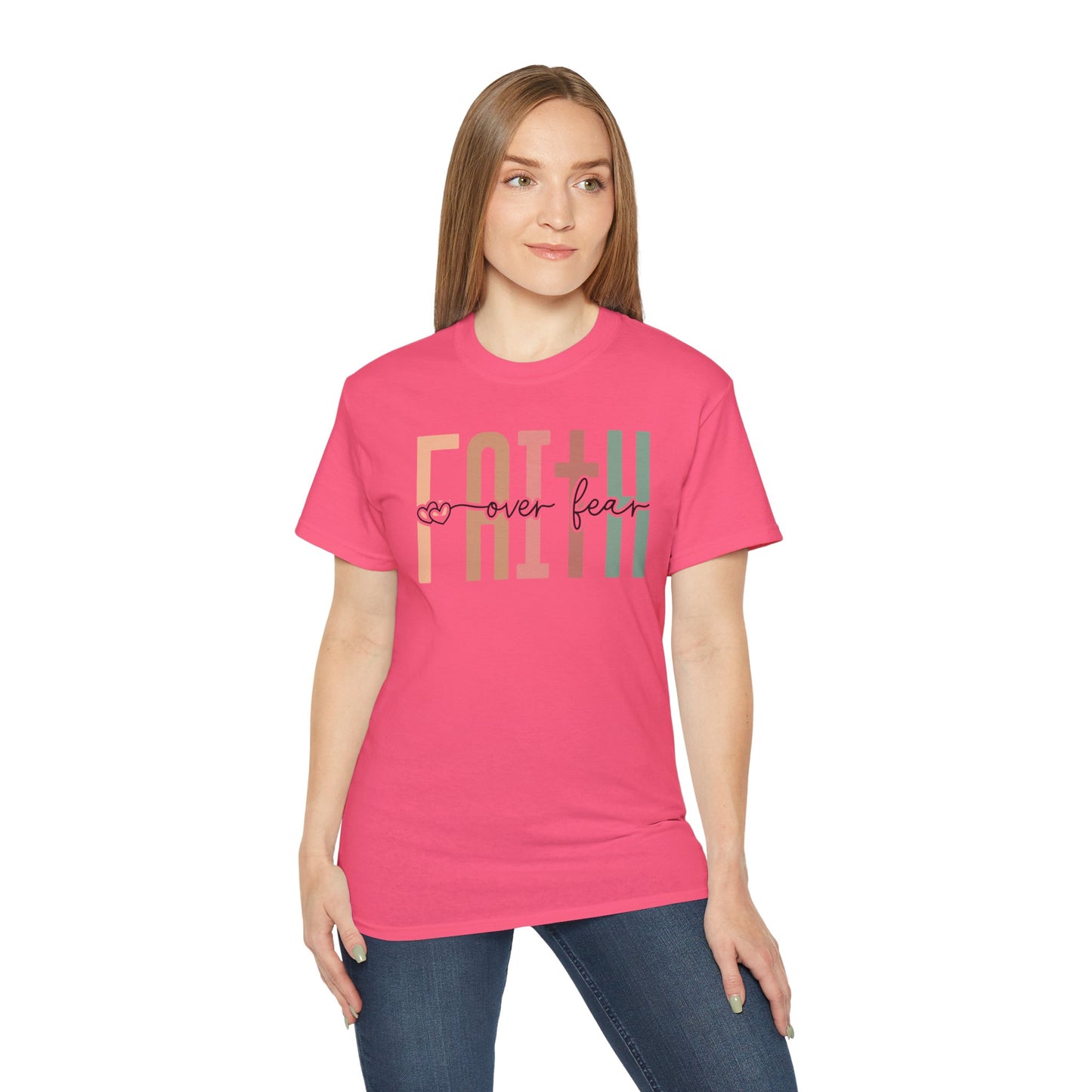 Faith Over Fear Ultra Cotton Tee, Inspirational Shirt, Everyday Wear, Gift for Believers, Faith-Based Apparel