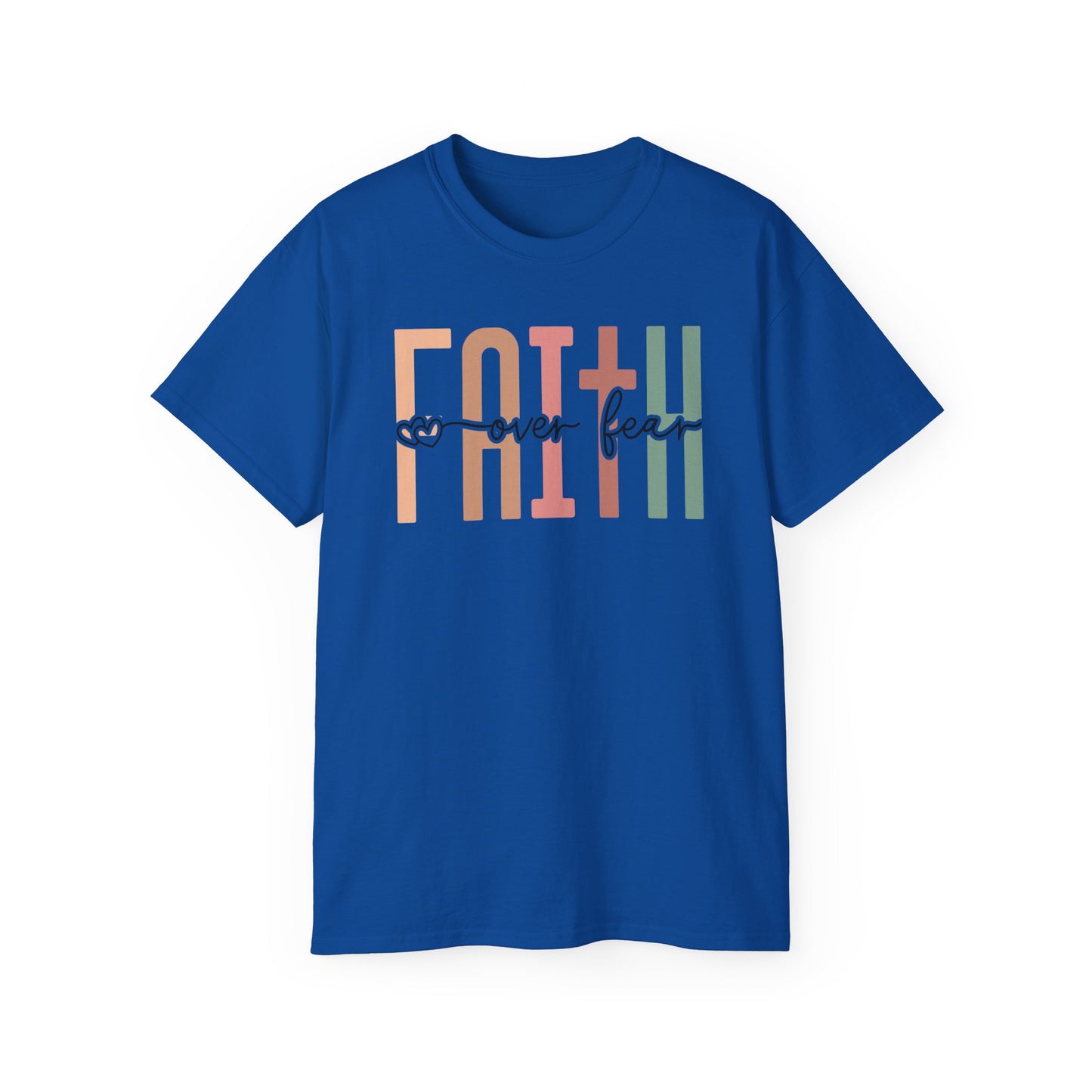 Faith Over Fear Ultra Cotton Tee, Inspirational Shirt, Everyday Wear, Gift for Believers, Faith-Based Apparel