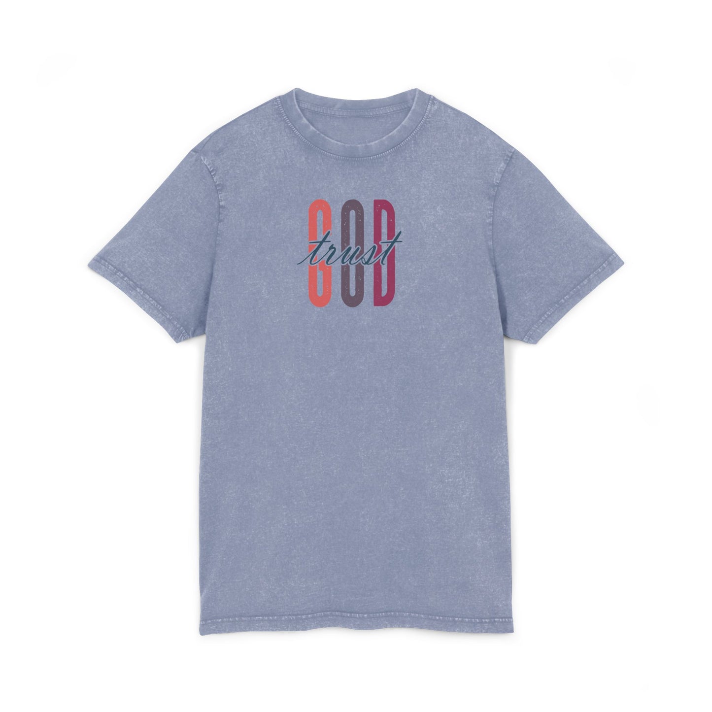 Acid Washed God Tee - Trendy Round Neck Shirt for Casual Style
