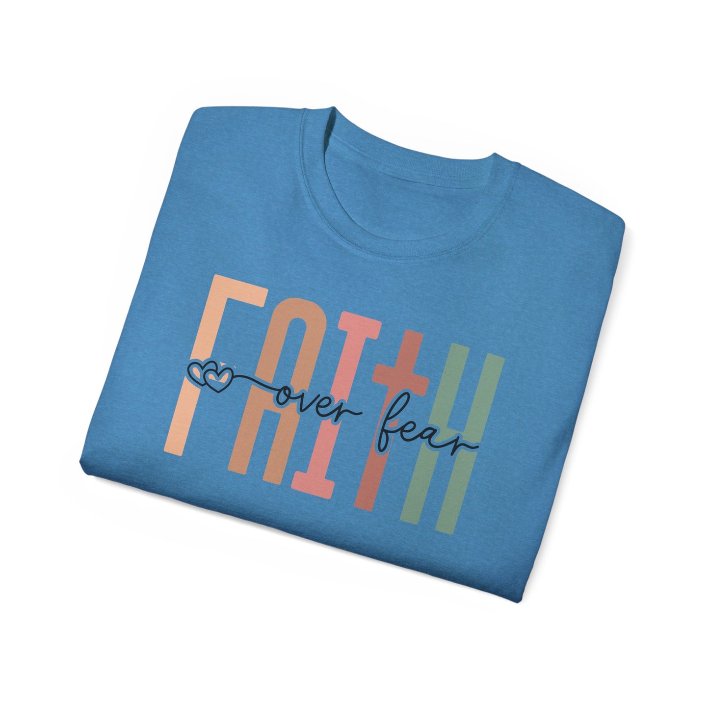Faith Over Fear Ultra Cotton Tee, Inspirational Shirt, Everyday Wear, Gift for Believers, Faith-Based Apparel