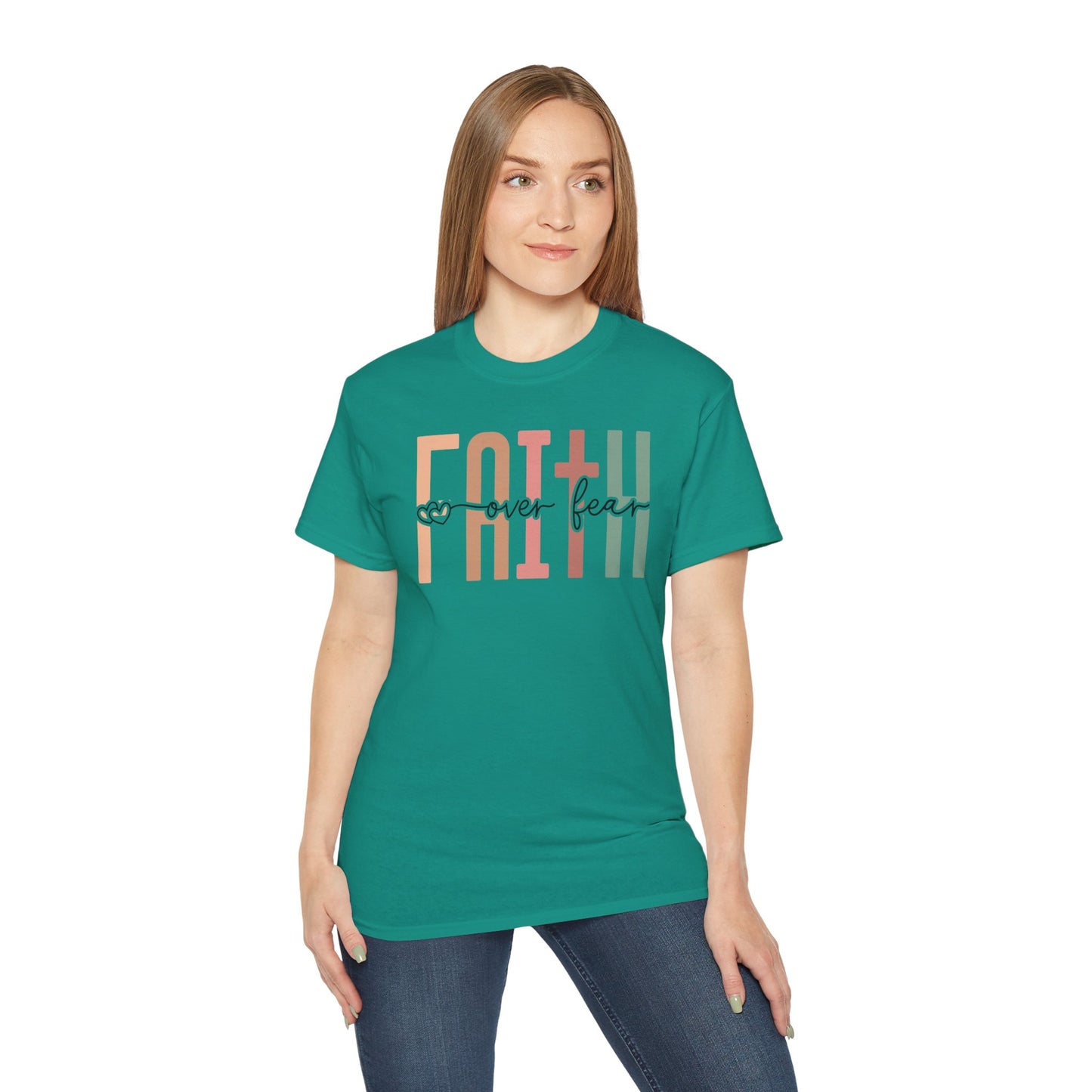 Faith Over Fear Ultra Cotton Tee, Inspirational Shirt, Everyday Wear, Gift for Believers, Faith-Based Apparel