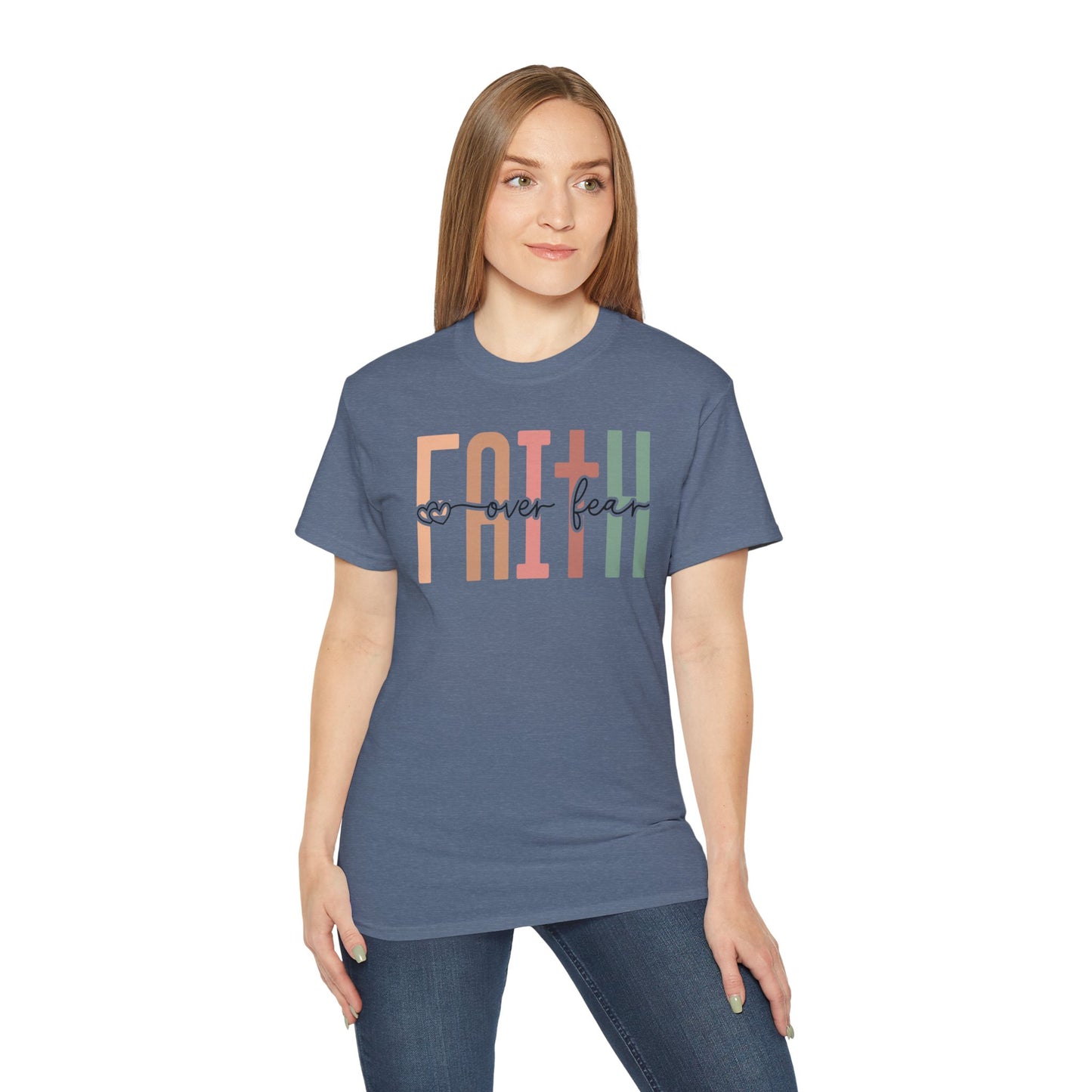 Faith Over Fear Ultra Cotton Tee, Inspirational Shirt, Everyday Wear, Gift for Believers, Faith-Based Apparel