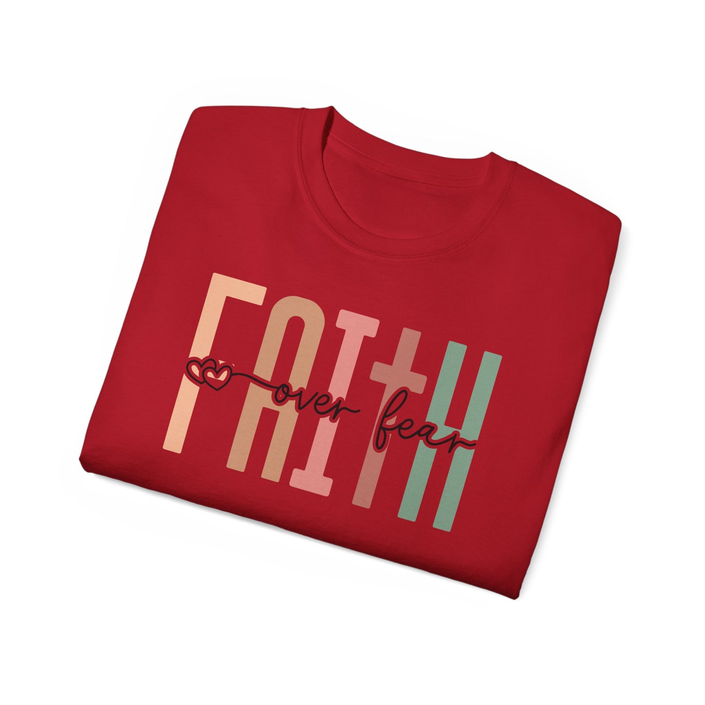 Faith Over Fear Ultra Cotton Tee, Inspirational Shirt, Everyday Wear, Gift for Believers, Faith-Based Apparel