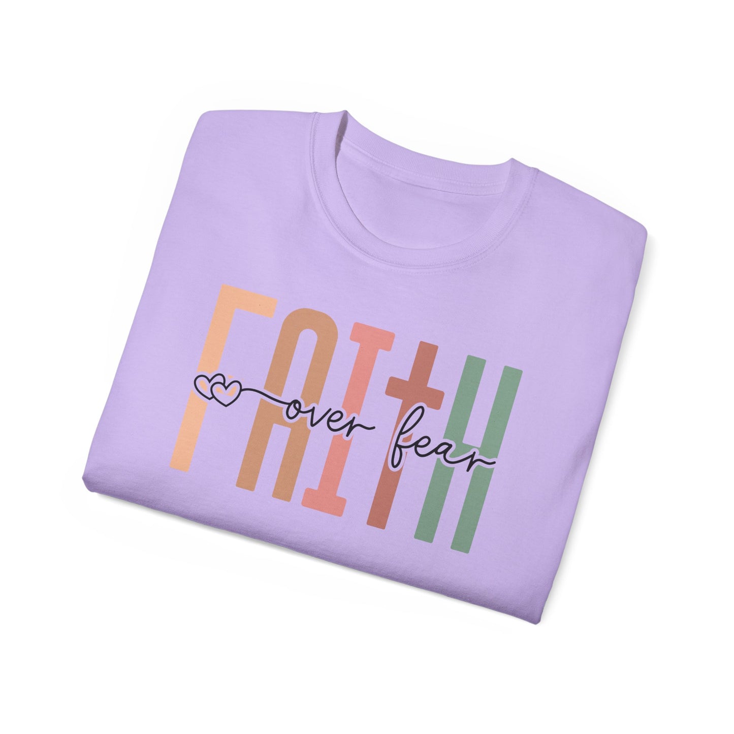 Faith Over Fear Ultra Cotton Tee, Inspirational Shirt, Everyday Wear, Gift for Believers, Faith-Based Apparel