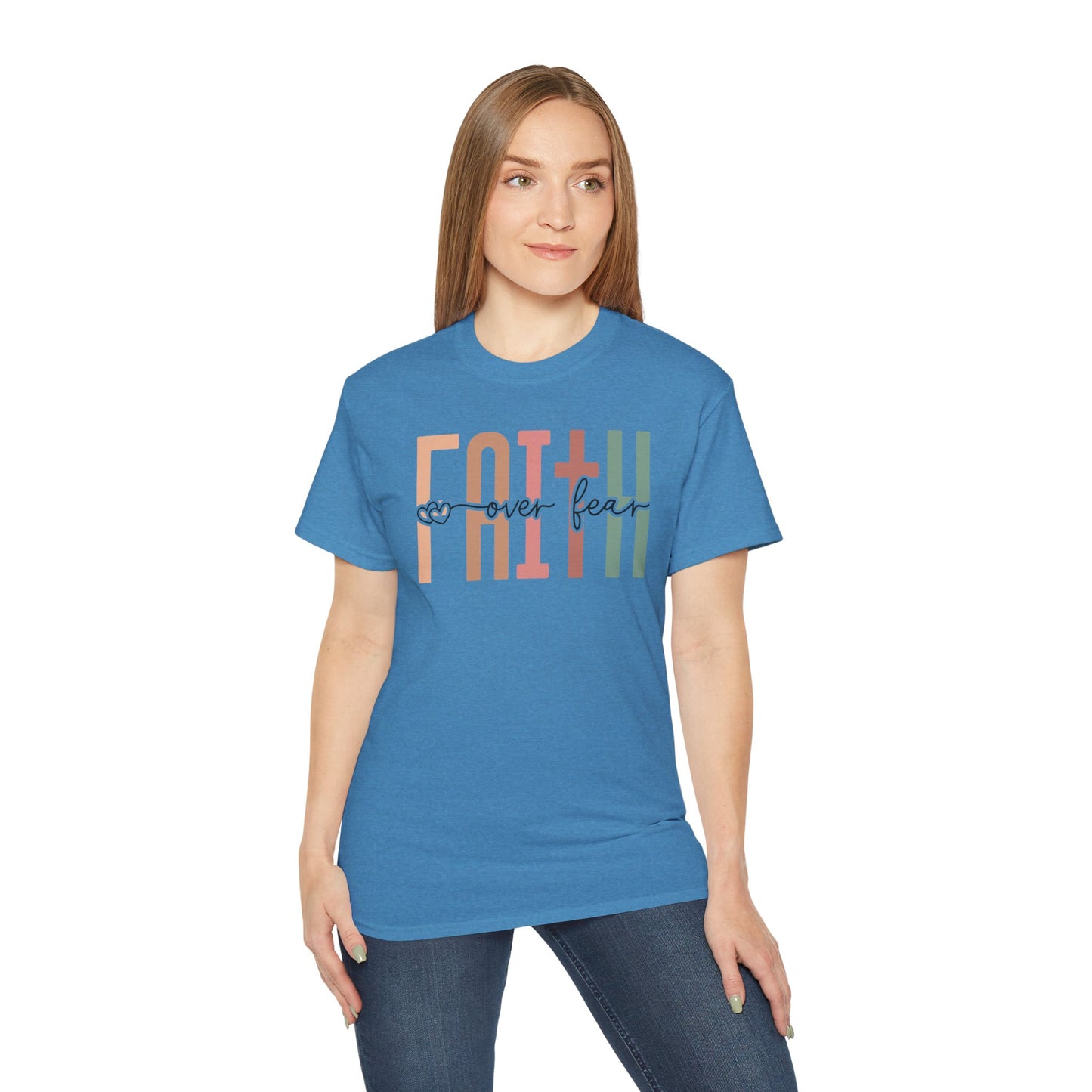 Faith Over Fear Ultra Cotton Tee, Inspirational Shirt, Everyday Wear, Gift for Believers, Faith-Based Apparel