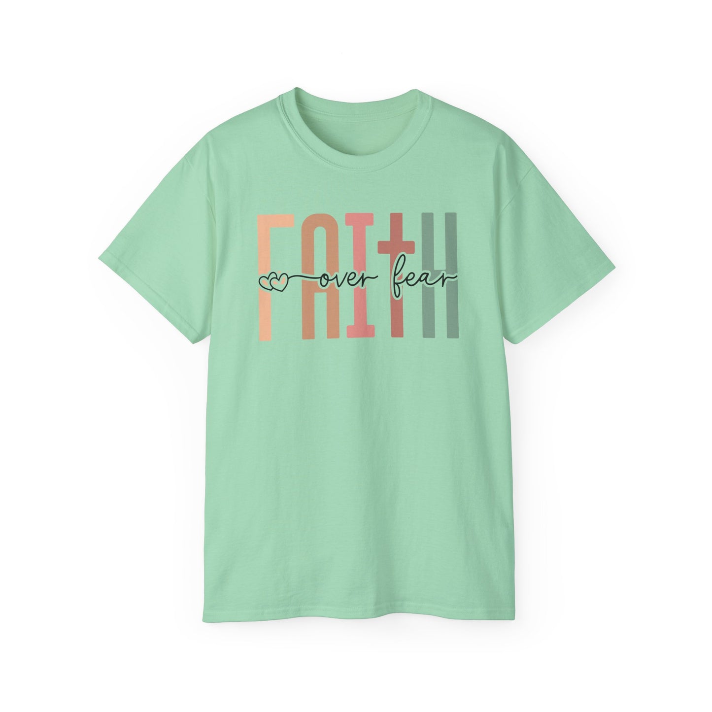 Faith Over Fear Ultra Cotton Tee, Inspirational Shirt, Everyday Wear, Gift for Believers, Faith-Based Apparel