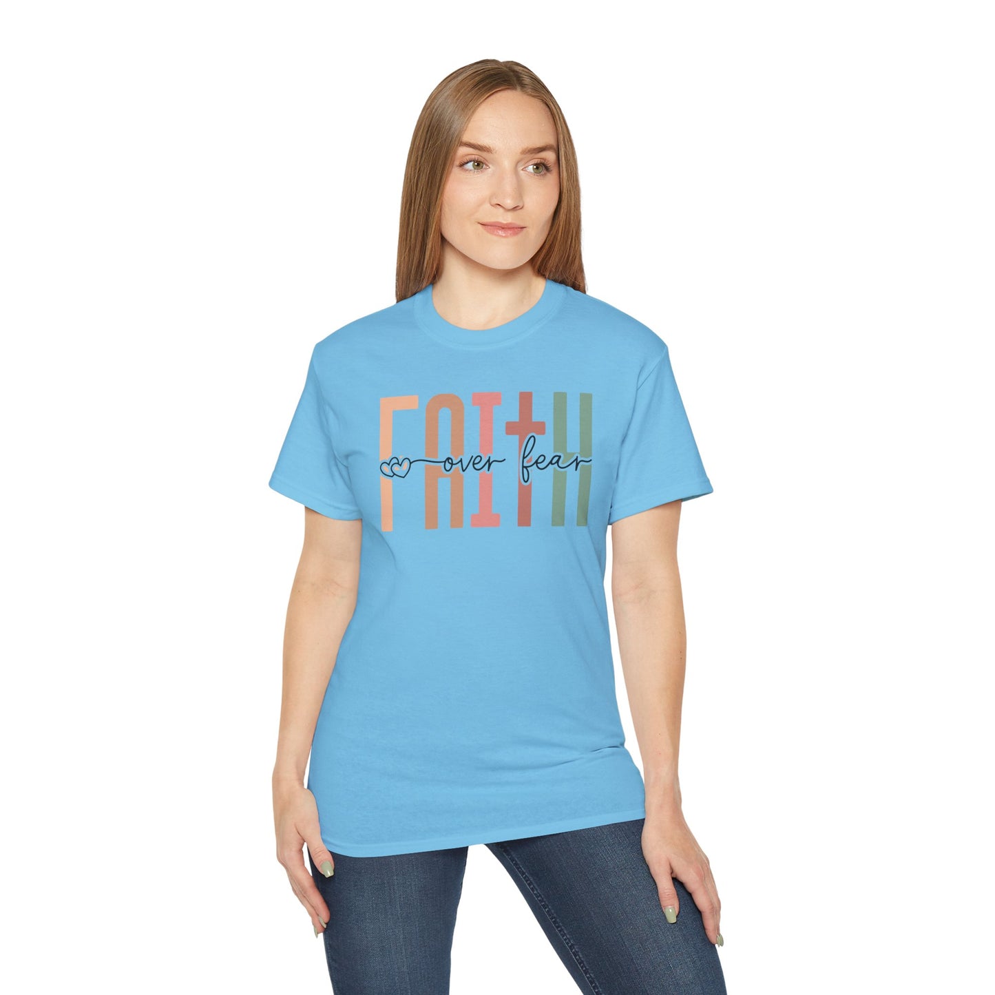 Faith Over Fear Ultra Cotton Tee, Inspirational Shirt, Everyday Wear, Gift for Believers, Faith-Based Apparel