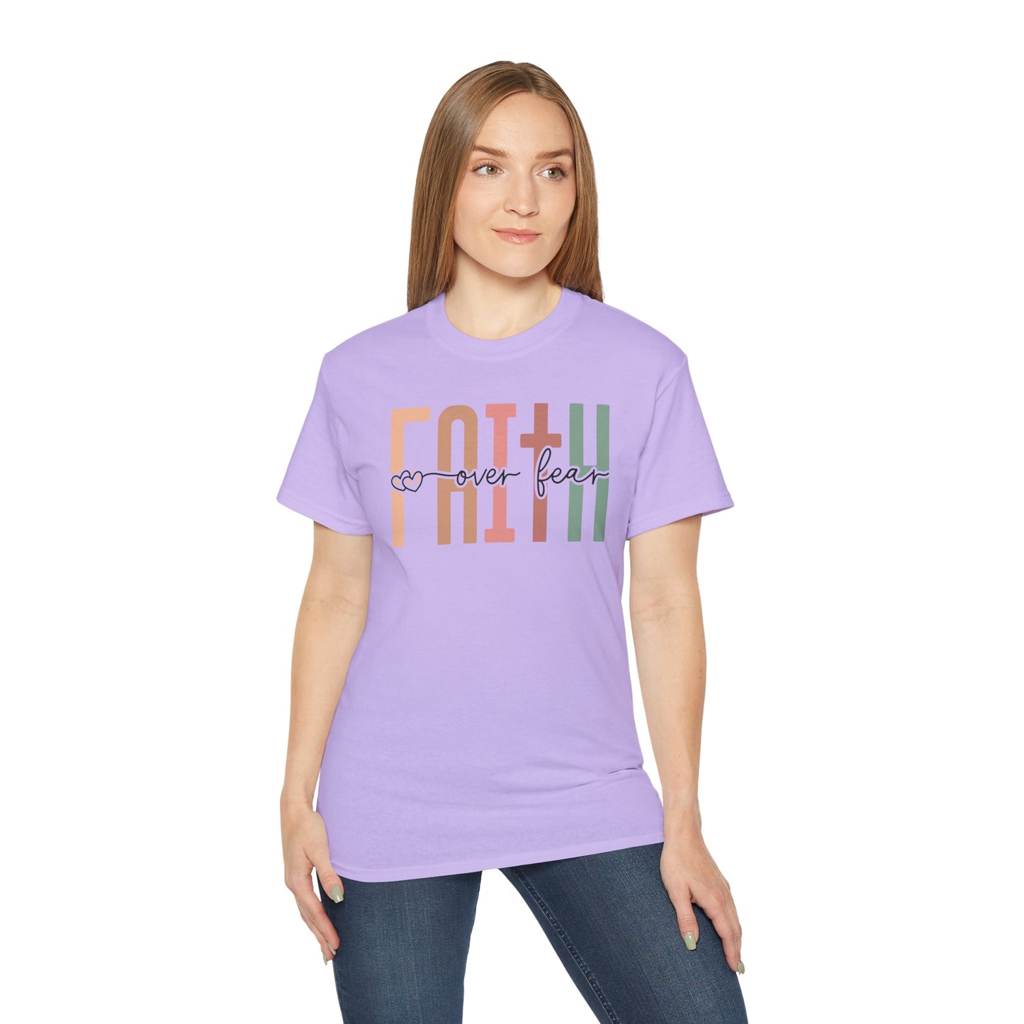 Faith Over Fear Ultra Cotton Tee, Inspirational Shirt, Everyday Wear, Gift for Believers, Faith-Based Apparel