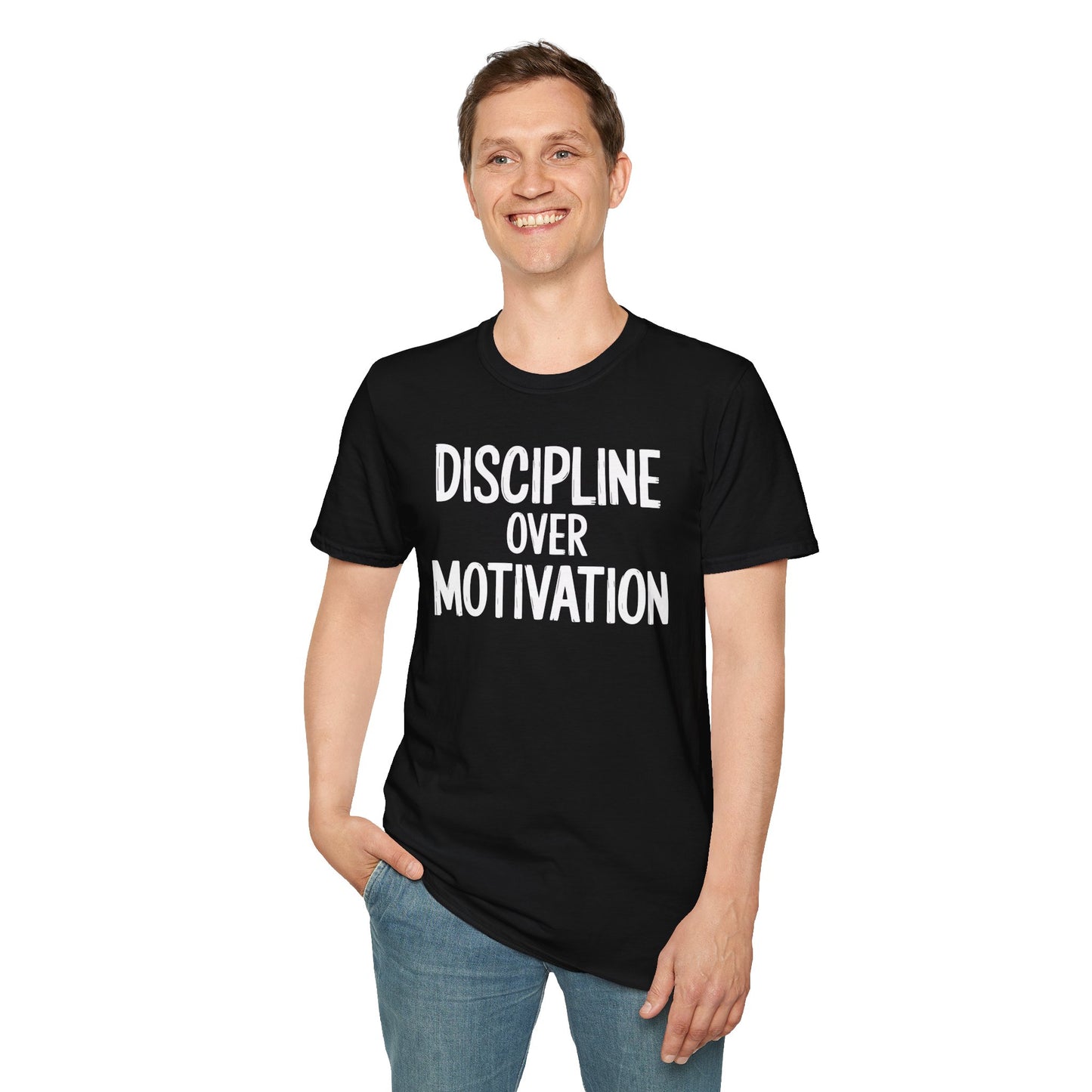 Motivational Unisex T-Shirt - Discipline Over Motivation, Inspirational Tee, Gift for Gym Lovers, Casual Wear, Everyday Fashion