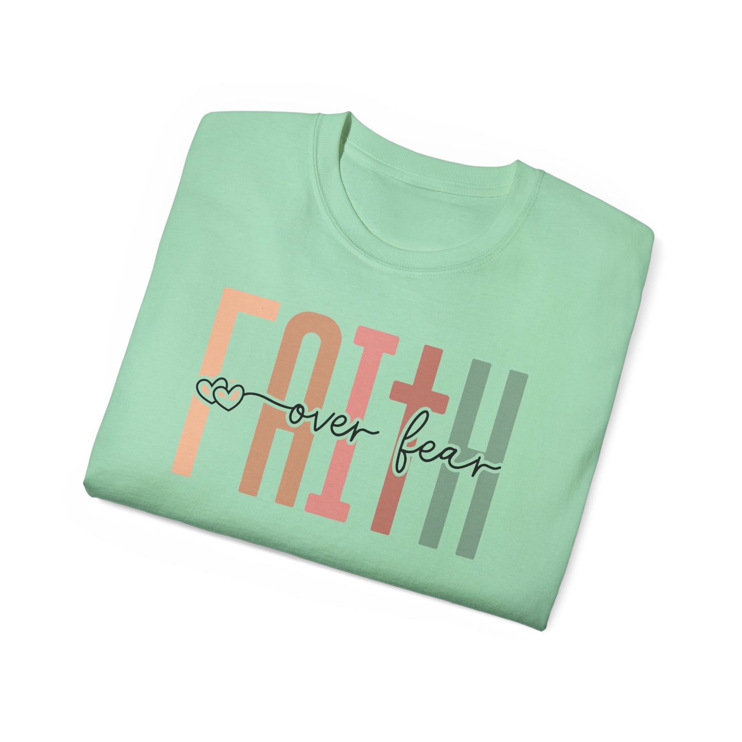 Faith Over Fear Ultra Cotton Tee, Inspirational Shirt, Everyday Wear, Gift for Believers, Faith-Based Apparel