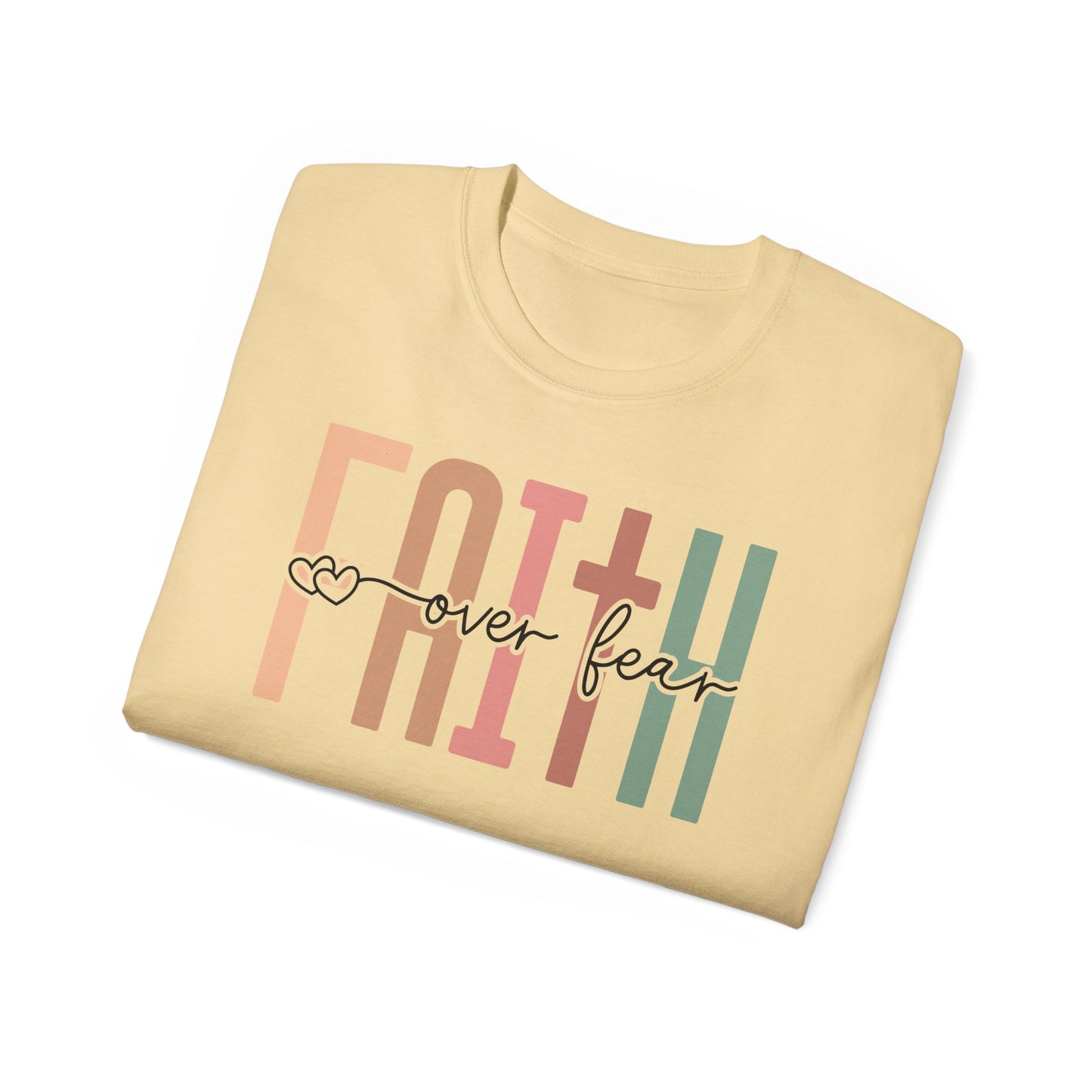 Faith Over Fear Ultra Cotton Tee, Inspirational Shirt, Everyday Wear, Gift for Believers, Faith-Based Apparel