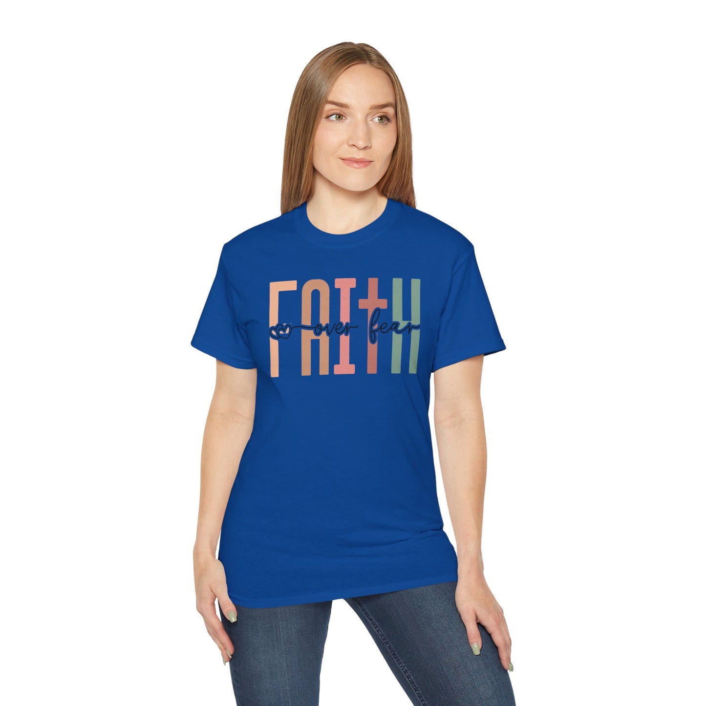 Faith Over Fear Ultra Cotton Tee, Inspirational Shirt, Everyday Wear, Gift for Believers, Faith-Based Apparel