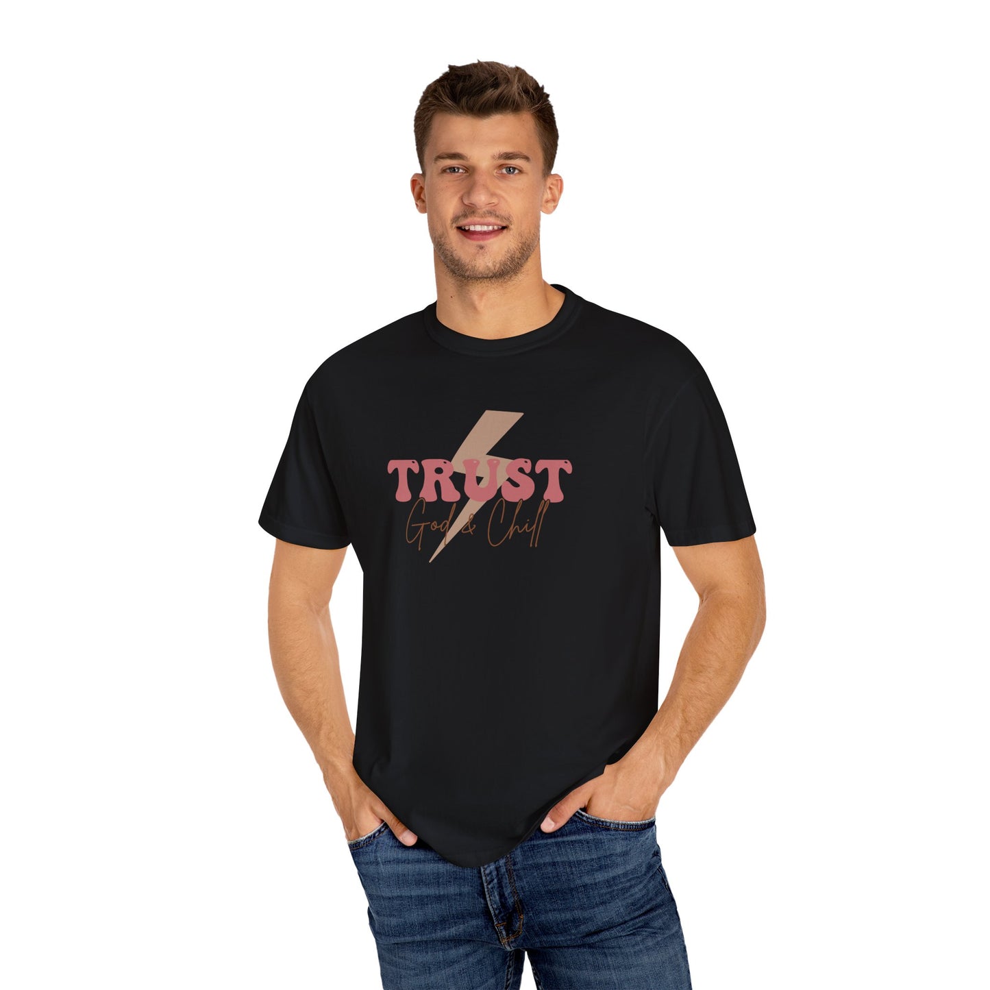 Trust God Garment-Dyed T-Shirt - 'Trust God' Graphic Tee
