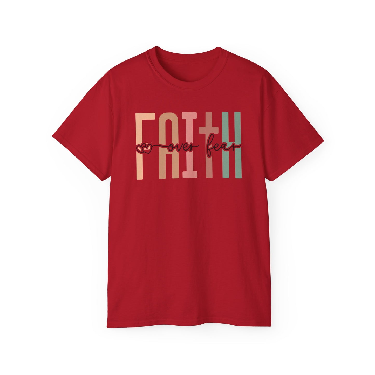Faith Over Fear Ultra Cotton Tee, Inspirational Shirt, Everyday Wear, Gift for Believers, Faith-Based Apparel