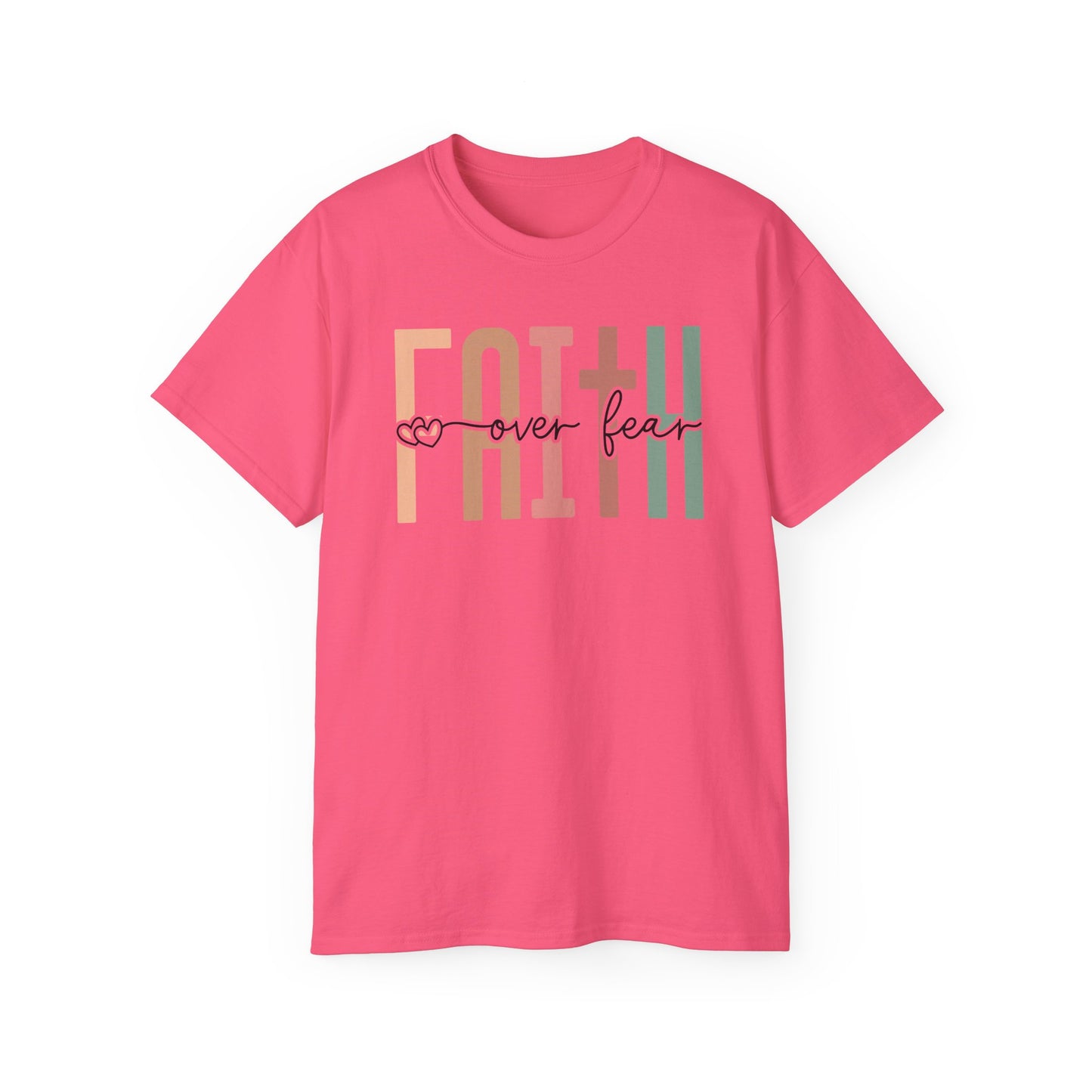 Faith Over Fear Ultra Cotton Tee, Inspirational Shirt, Everyday Wear, Gift for Believers, Faith-Based Apparel