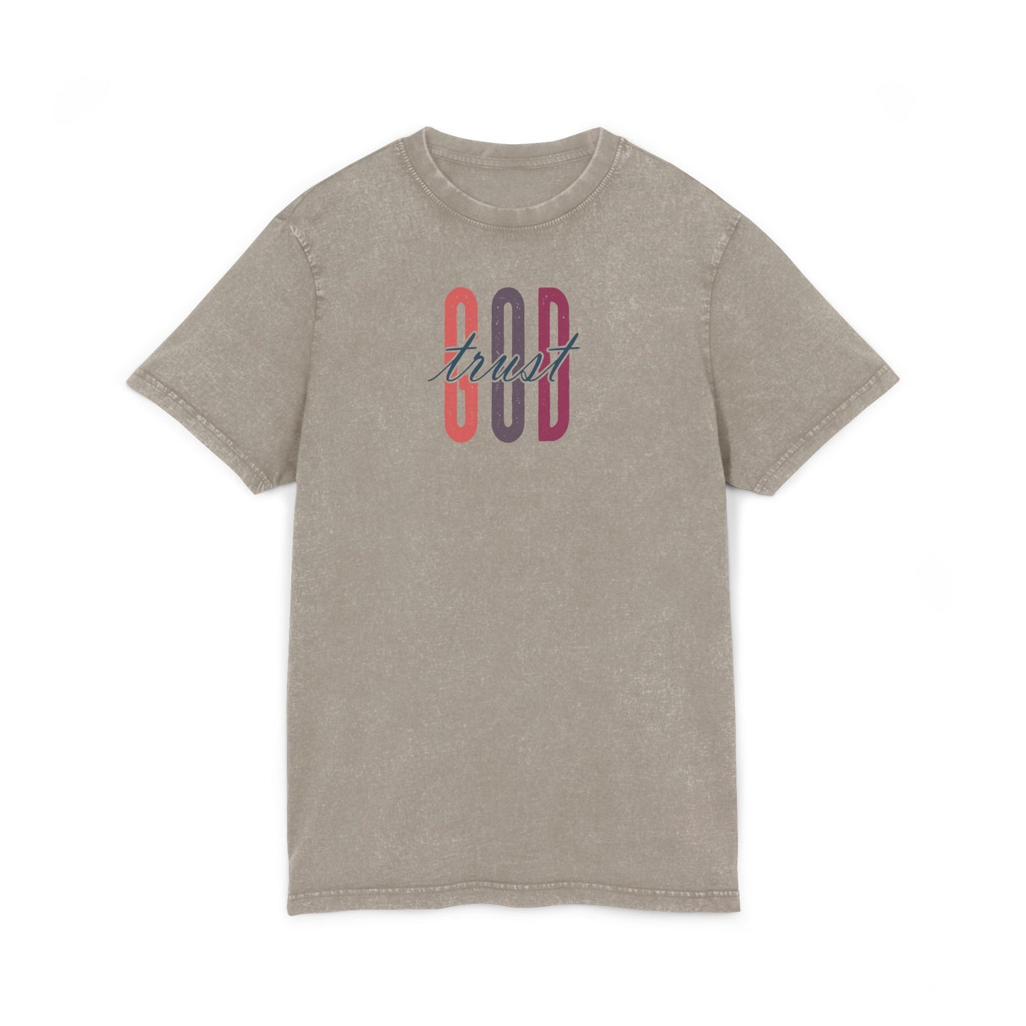 Acid Washed God Tee - Trendy Round Neck Shirt for Casual Style