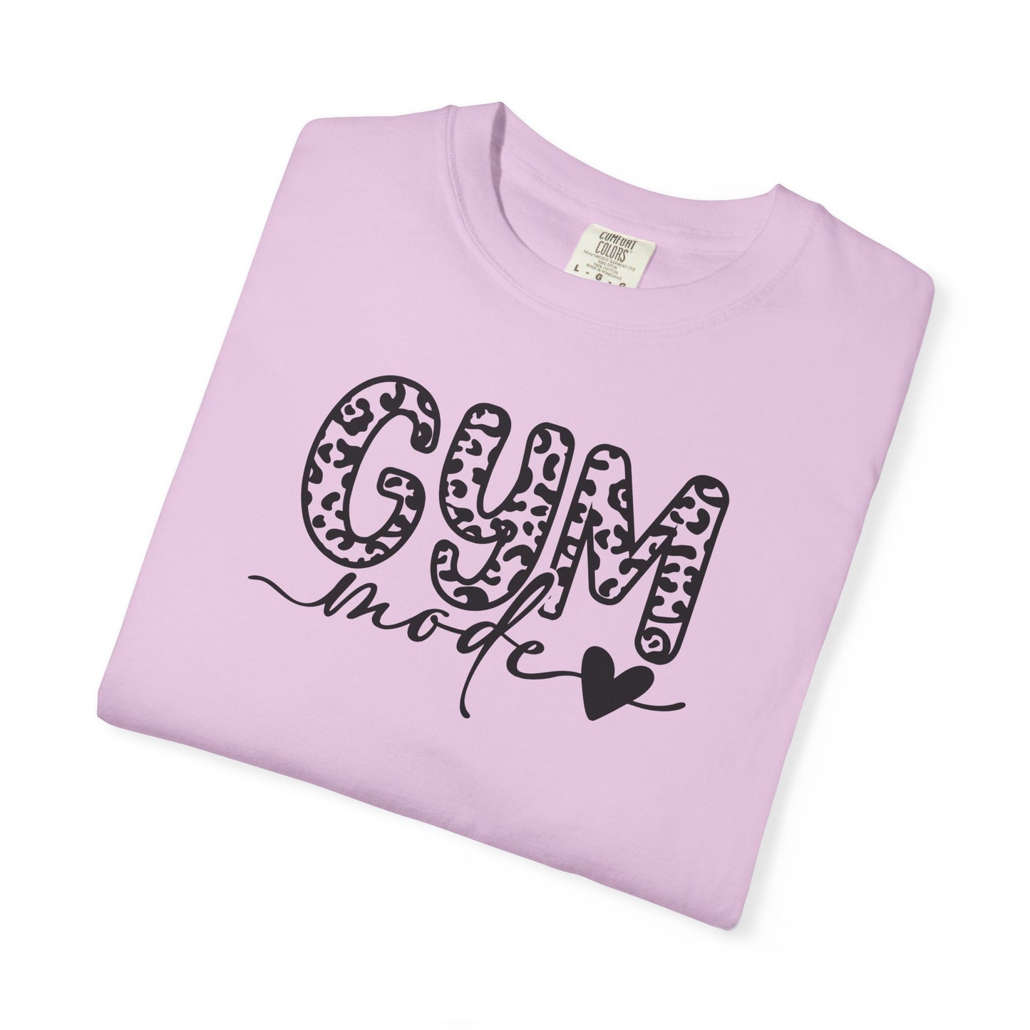 Gym Mode T‑Shirt — Leopard Print "Gym Mode" Fitness Tee with Heart Accent