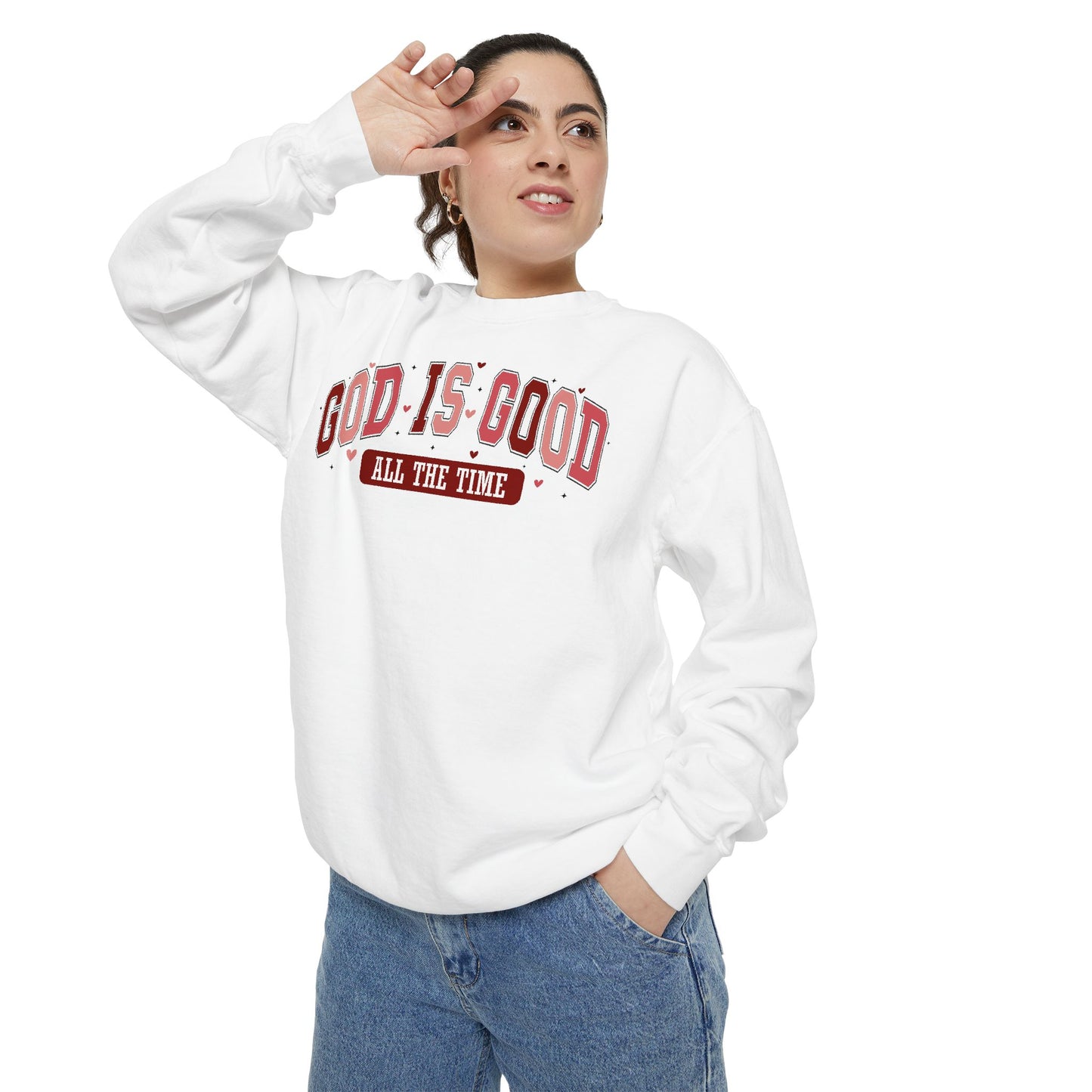 God is Good Garment-Dyed Sweatshirt - Faith-Inspired Apparel