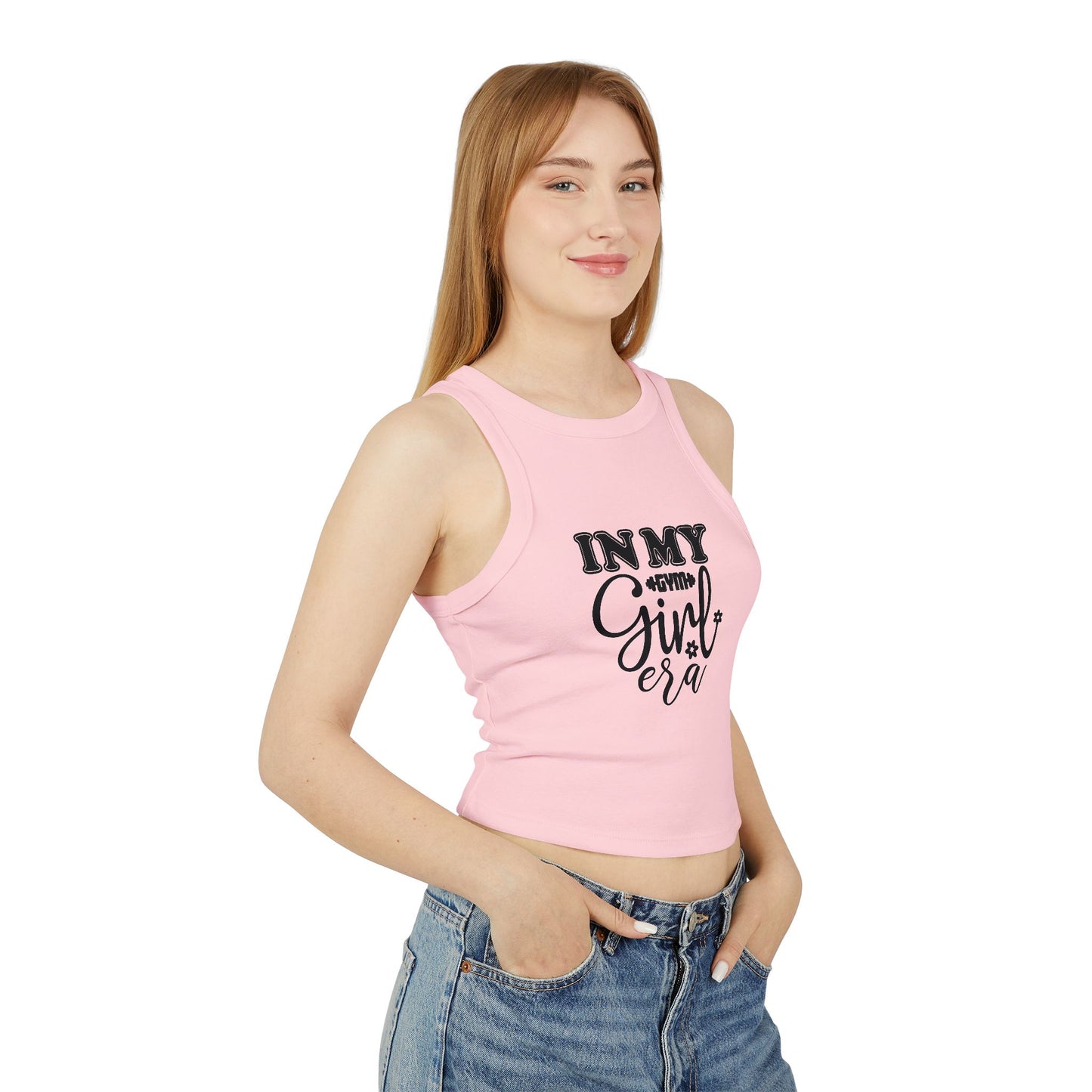 'In My Girl Era' Women’s Micro Rib Racer Tank Top - Trendy Casual Wear for Confident Women