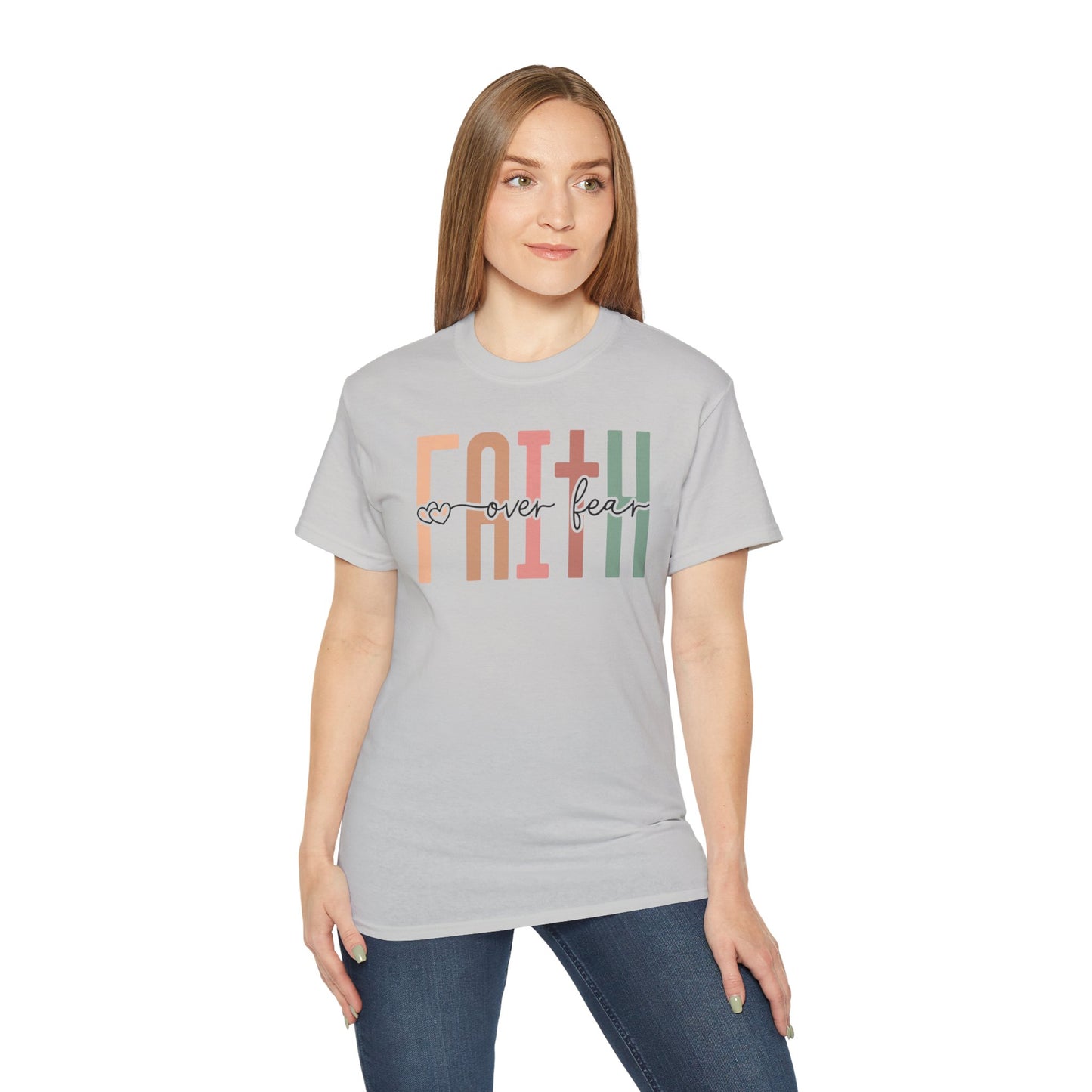 Faith Over Fear Ultra Cotton Tee, Inspirational Shirt, Everyday Wear, Gift for Believers, Faith-Based Apparel