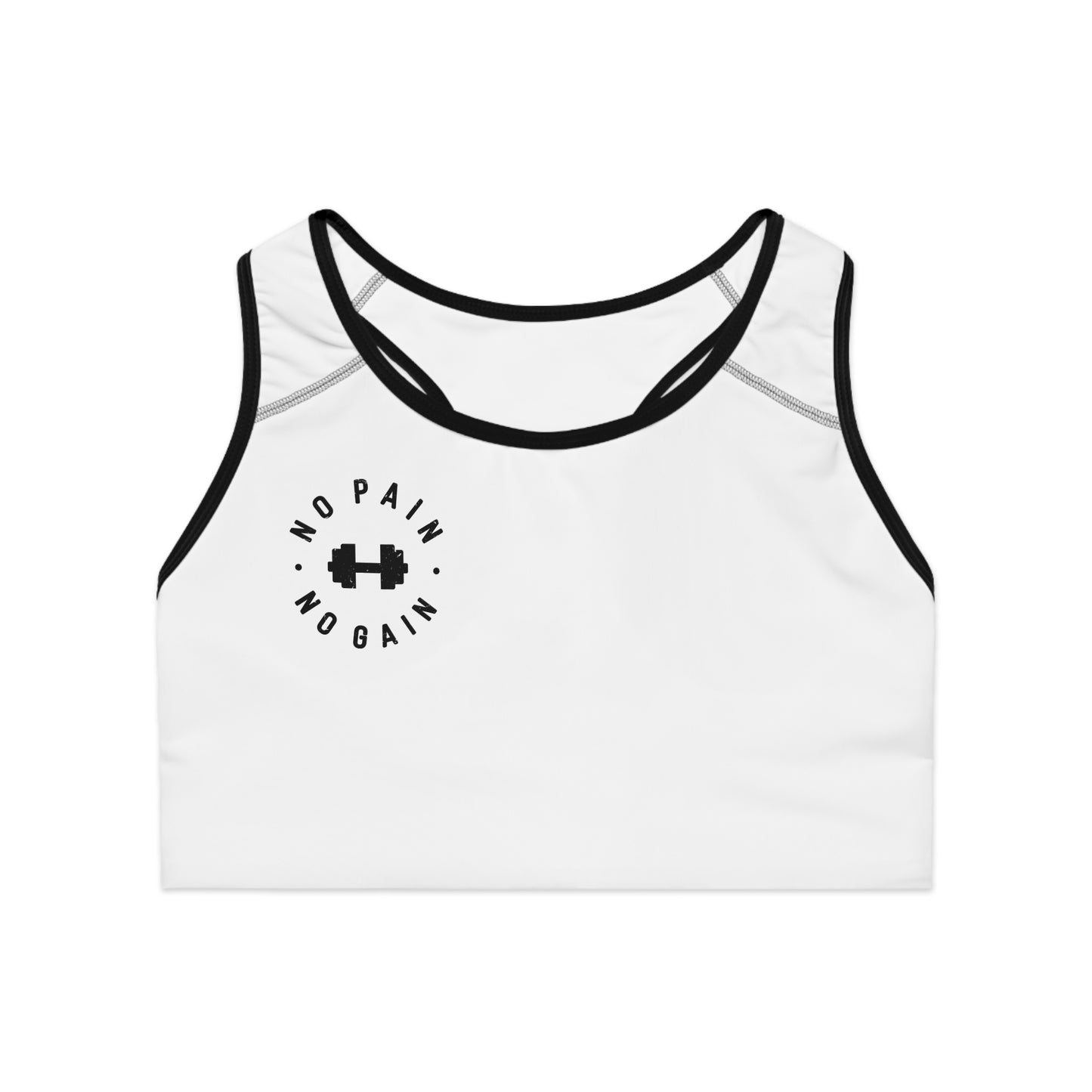 Motivational Sports Bra for Active Women - 'No Pain, No Gain'