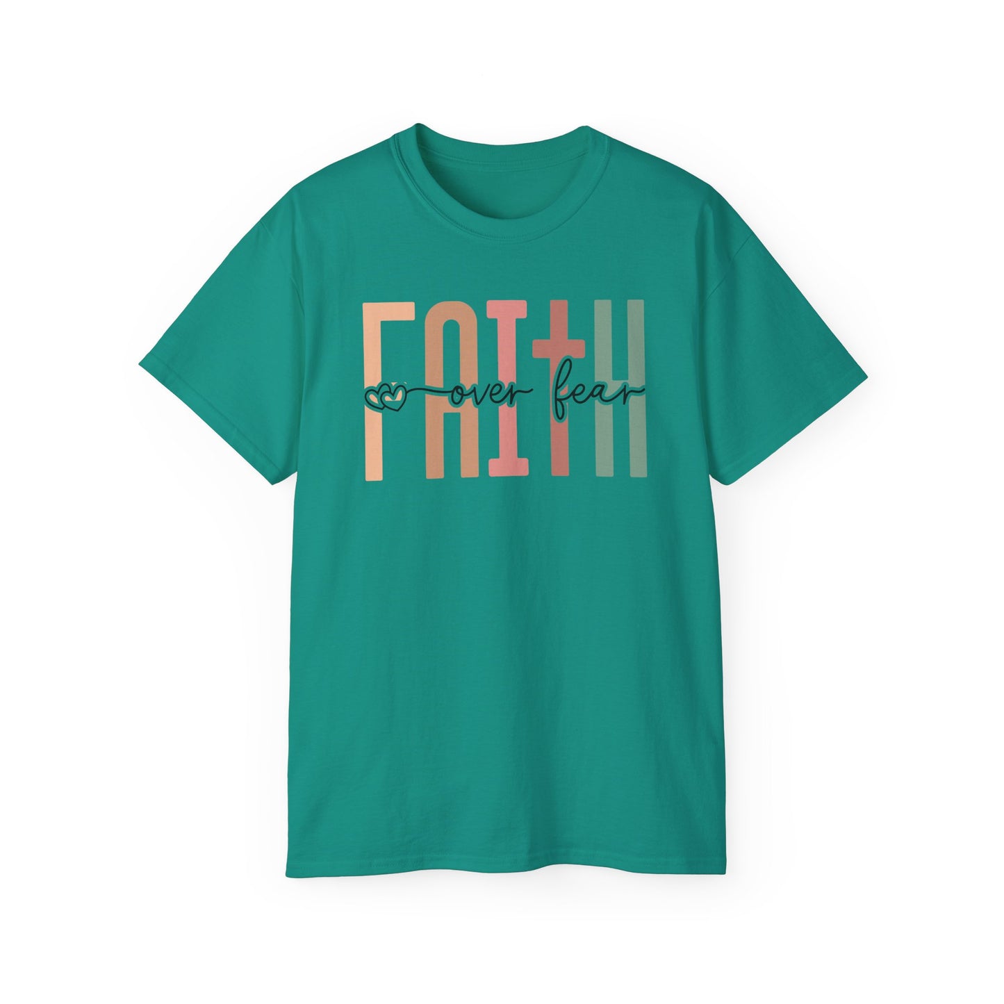 Faith Over Fear Ultra Cotton Tee, Inspirational Shirt, Everyday Wear, Gift for Believers, Faith-Based Apparel