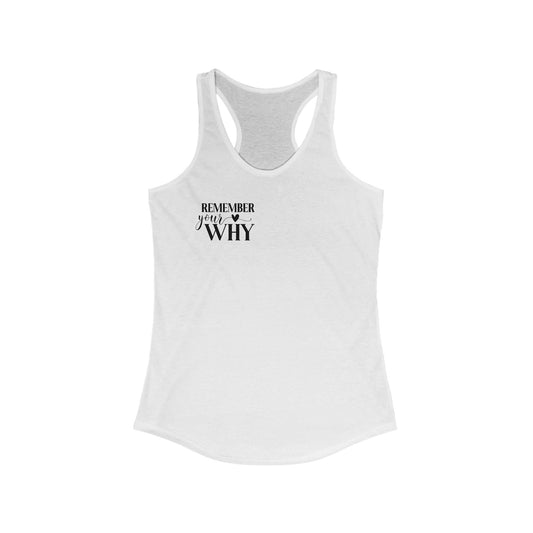 Remember your why Racerback Tank