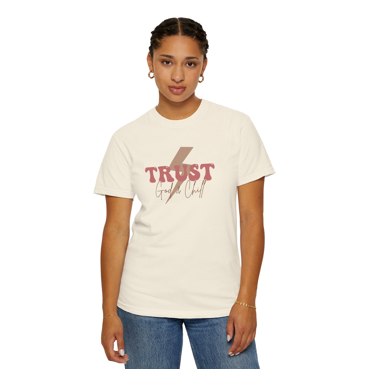 Trust God Garment-Dyed T-Shirt - 'Trust God' Graphic Tee