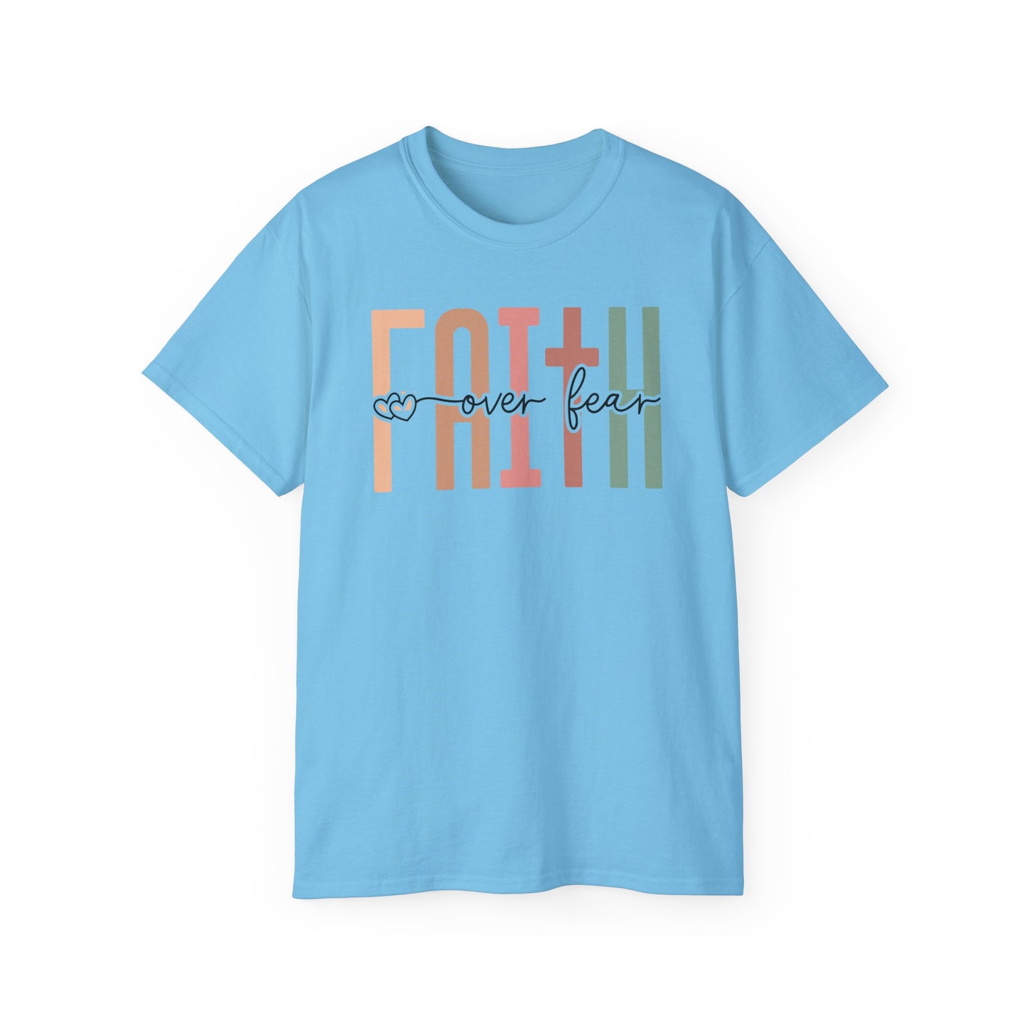 Faith Over Fear Ultra Cotton Tee, Inspirational Shirt, Everyday Wear, Gift for Believers, Faith-Based Apparel
