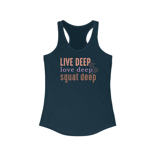 Women's squat deep Racerback Tank