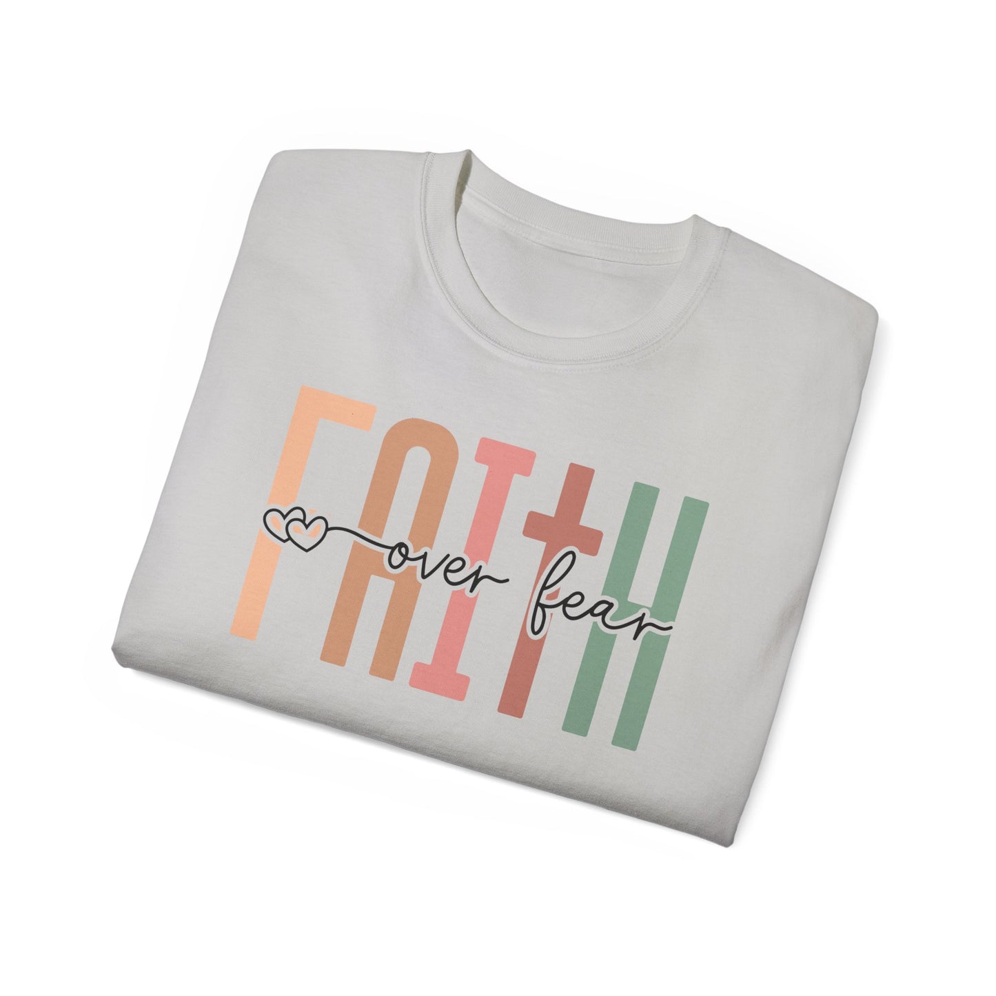 Faith Over Fear Ultra Cotton Tee, Inspirational Shirt, Everyday Wear, Gift for Believers, Faith-Based Apparel