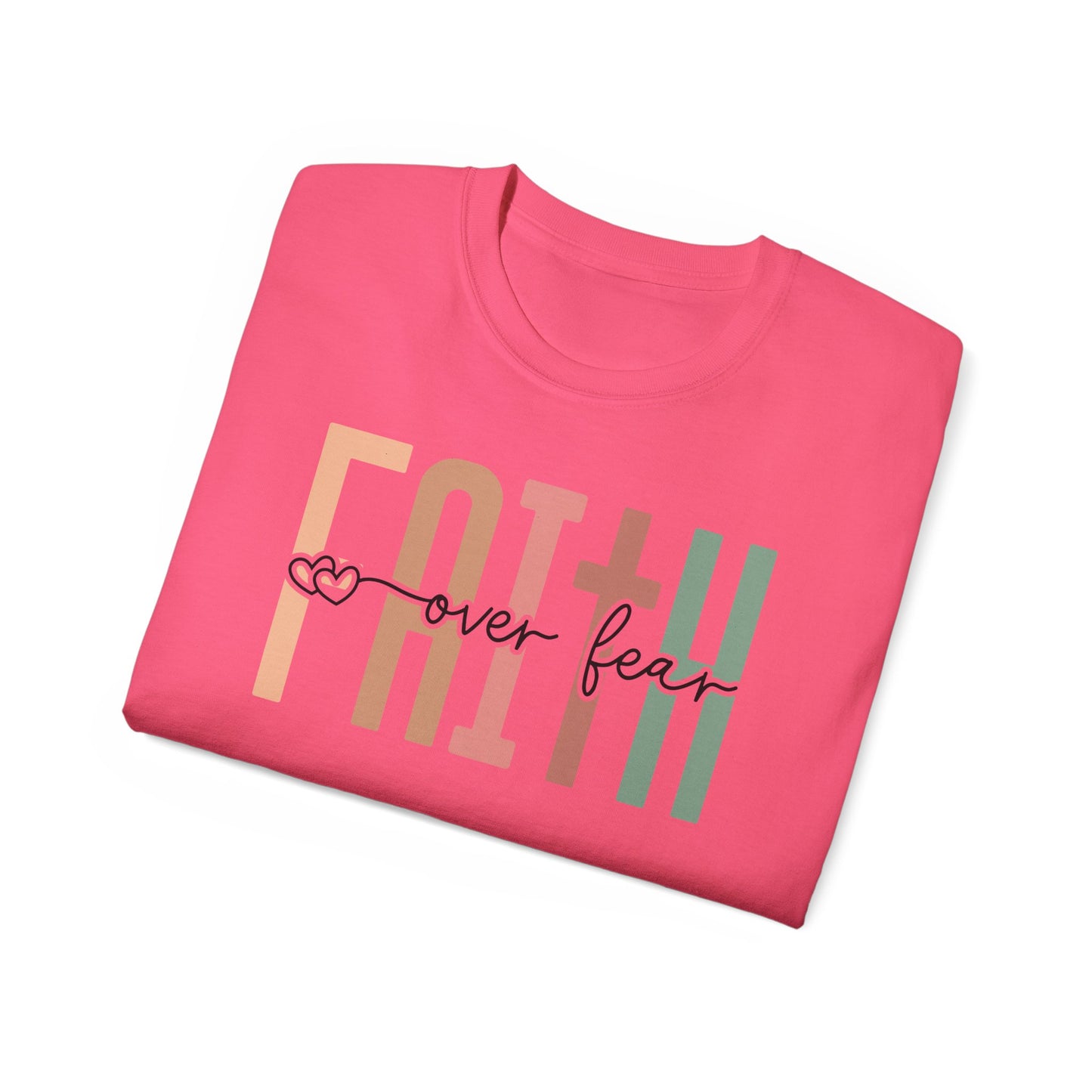 Faith Over Fear Ultra Cotton Tee, Inspirational Shirt, Everyday Wear, Gift for Believers, Faith-Based Apparel