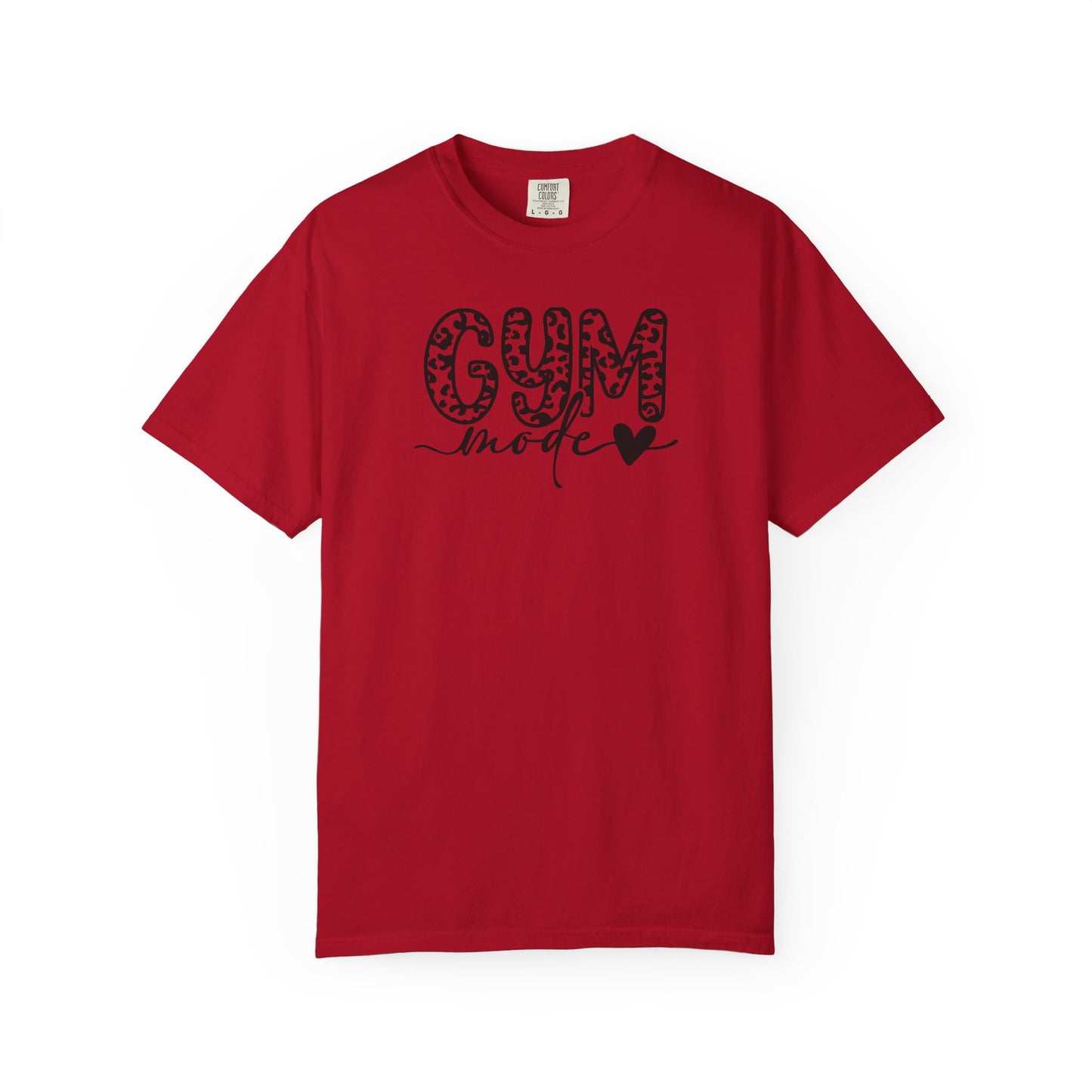 Gym Mode T‑Shirt — Leopard Print "Gym Mode" Fitness Tee with Heart Accent