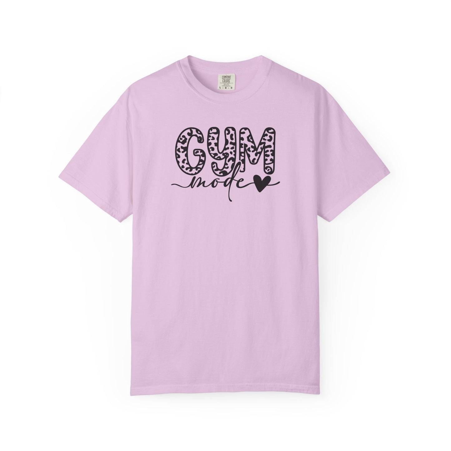 Gym Mode T‑Shirt — Leopard Print "Gym Mode" Fitness Tee with Heart Accent
